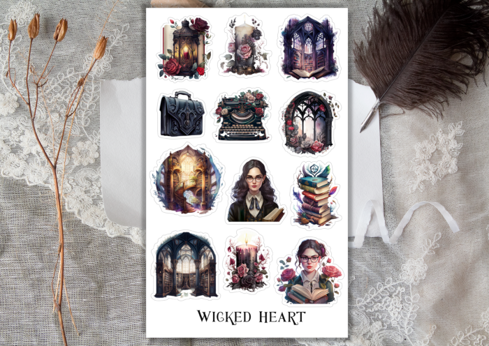 Dark Academia Stickerbogen