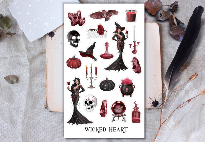 Hexe Stickerbogen