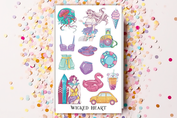 Sommer Hexe Stickerbogen
