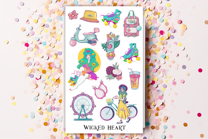 Sommer Hexe Stickerbogen