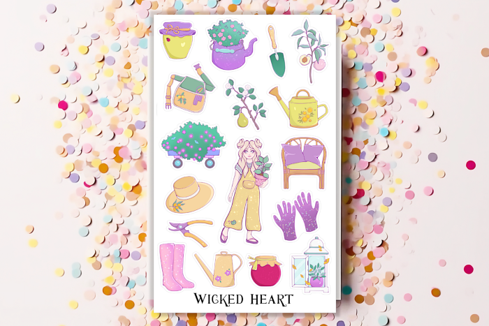 Garten Hexe Stickerbogen