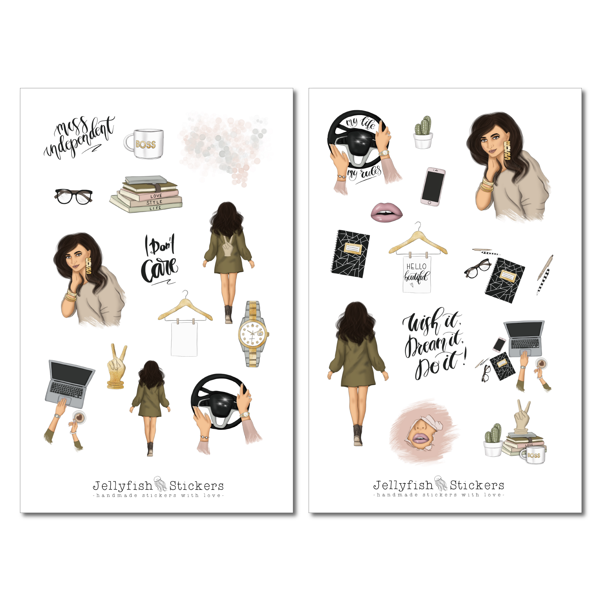 Mädchen Girlboss Sticker Set