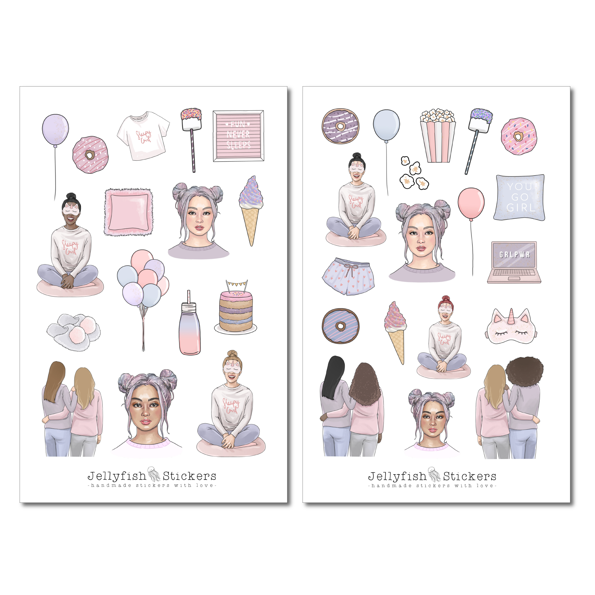 Mädchen Wochenende Sticker Set