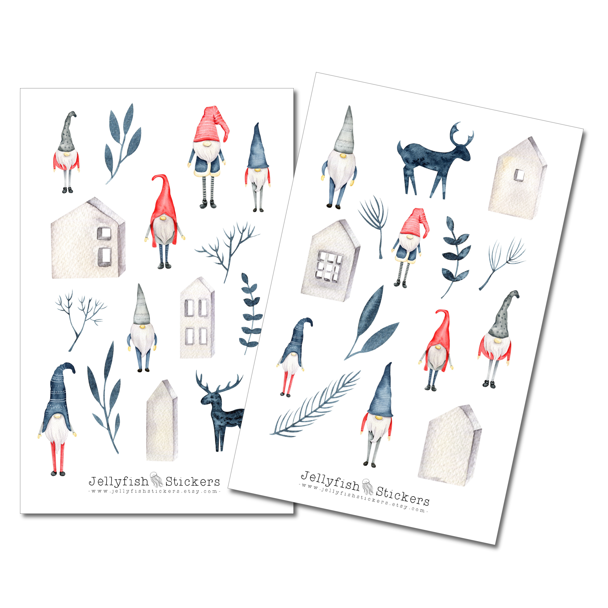 Elves Dwarfs Christmas Sticker Set