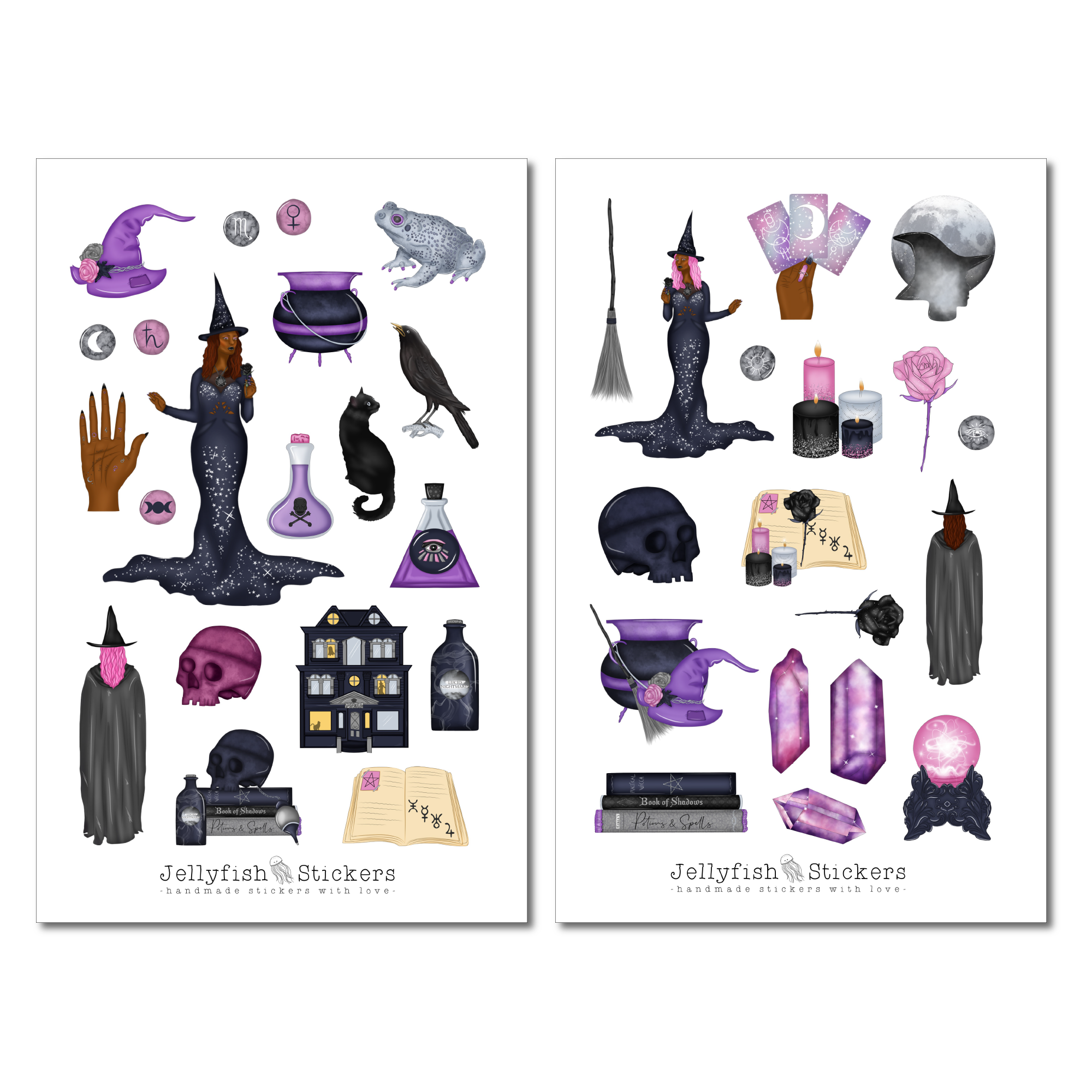 Halloween Hexe Mädchen Sticker Set