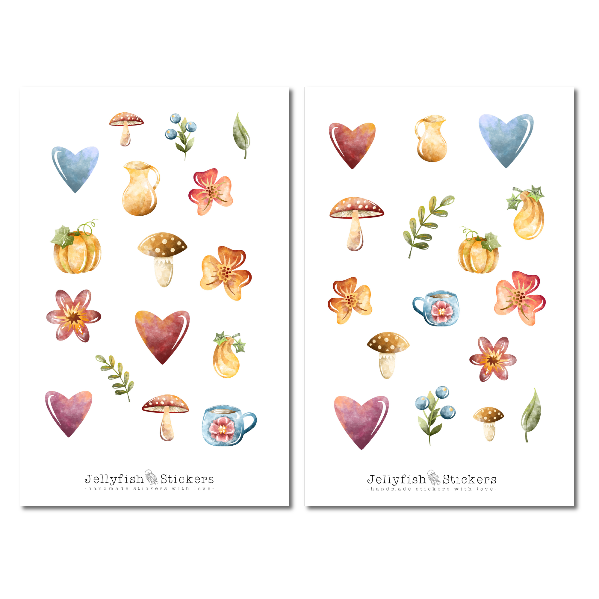 Fall Watercolor Sticker Set