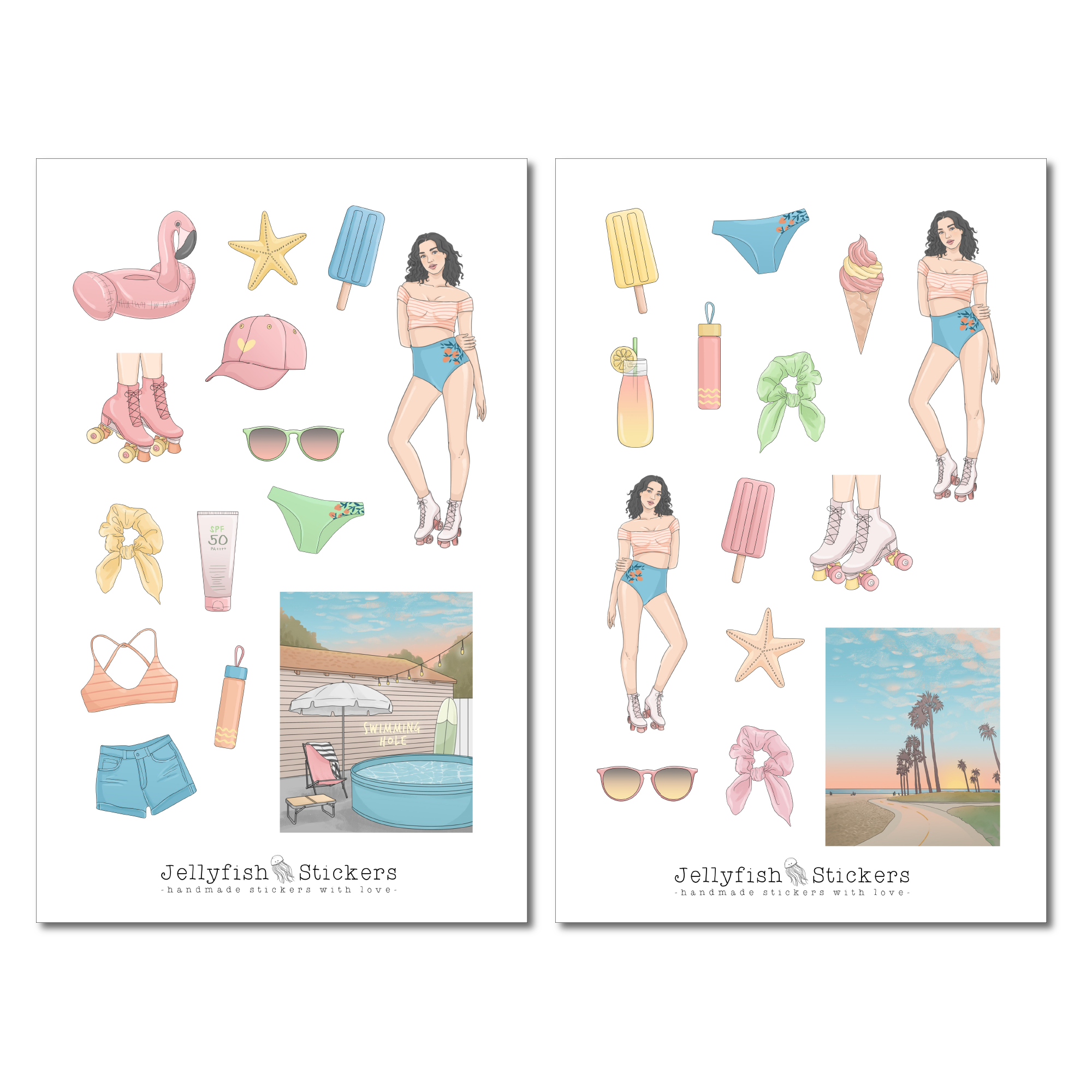 Girls Summer Sticker Set