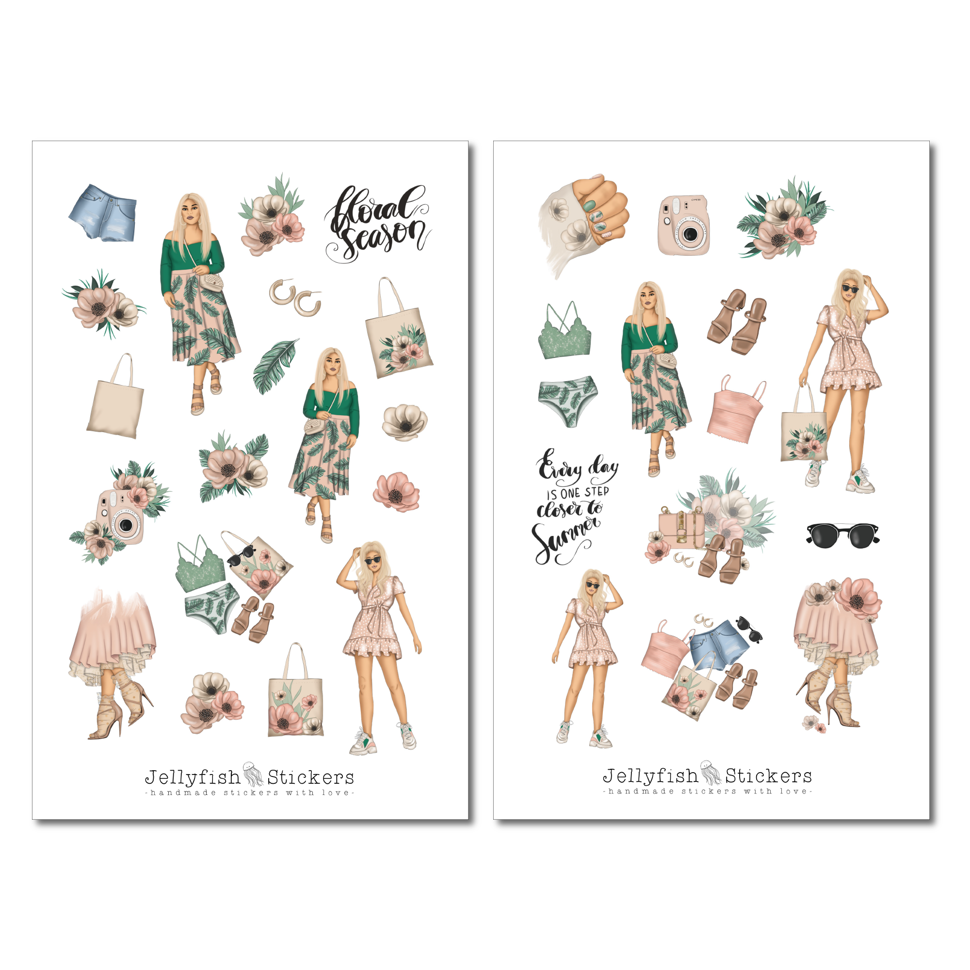 Mädchen Frühling Sticker Set