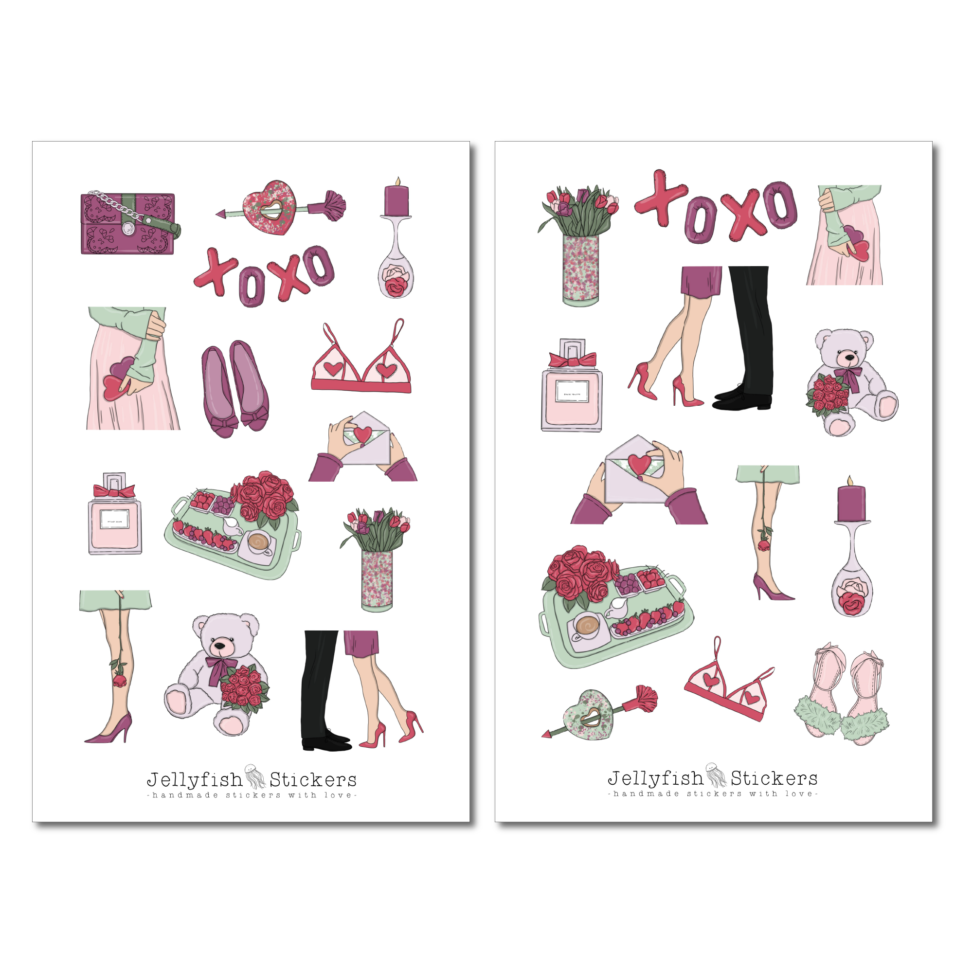 Girls Valentine's Day Sticker Set