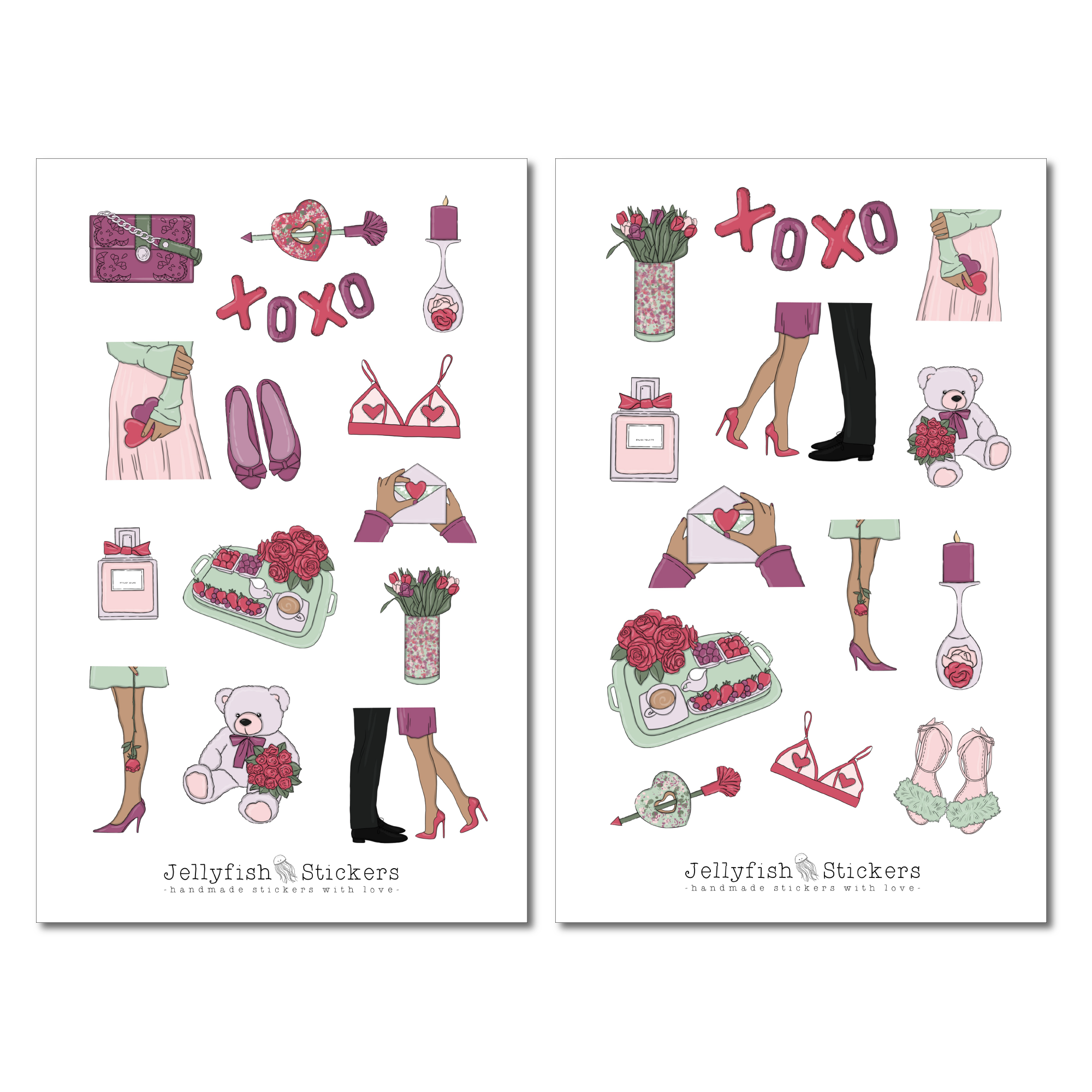 Girls Valentine's Day Sticker Set