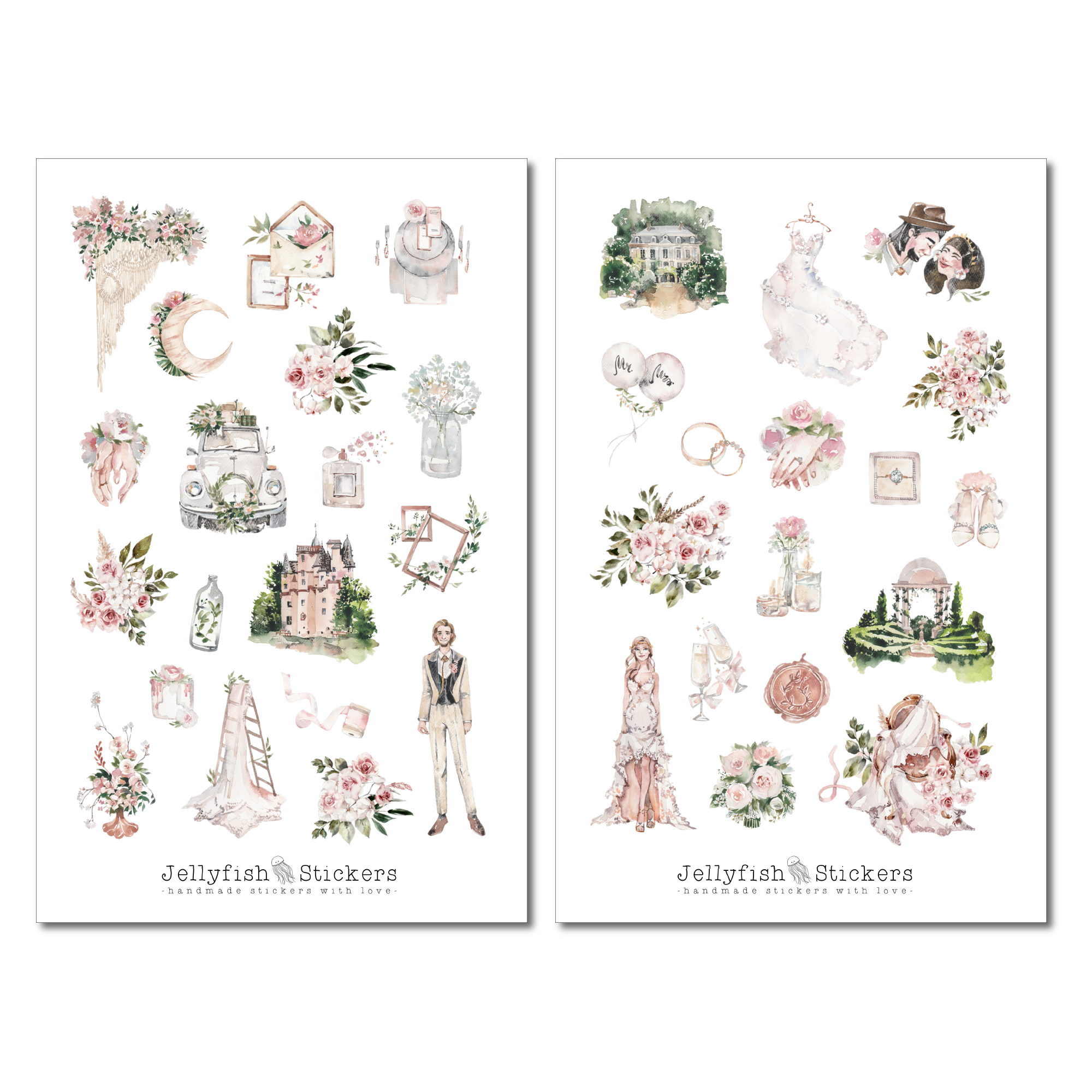 Hochzeit Sticker Set