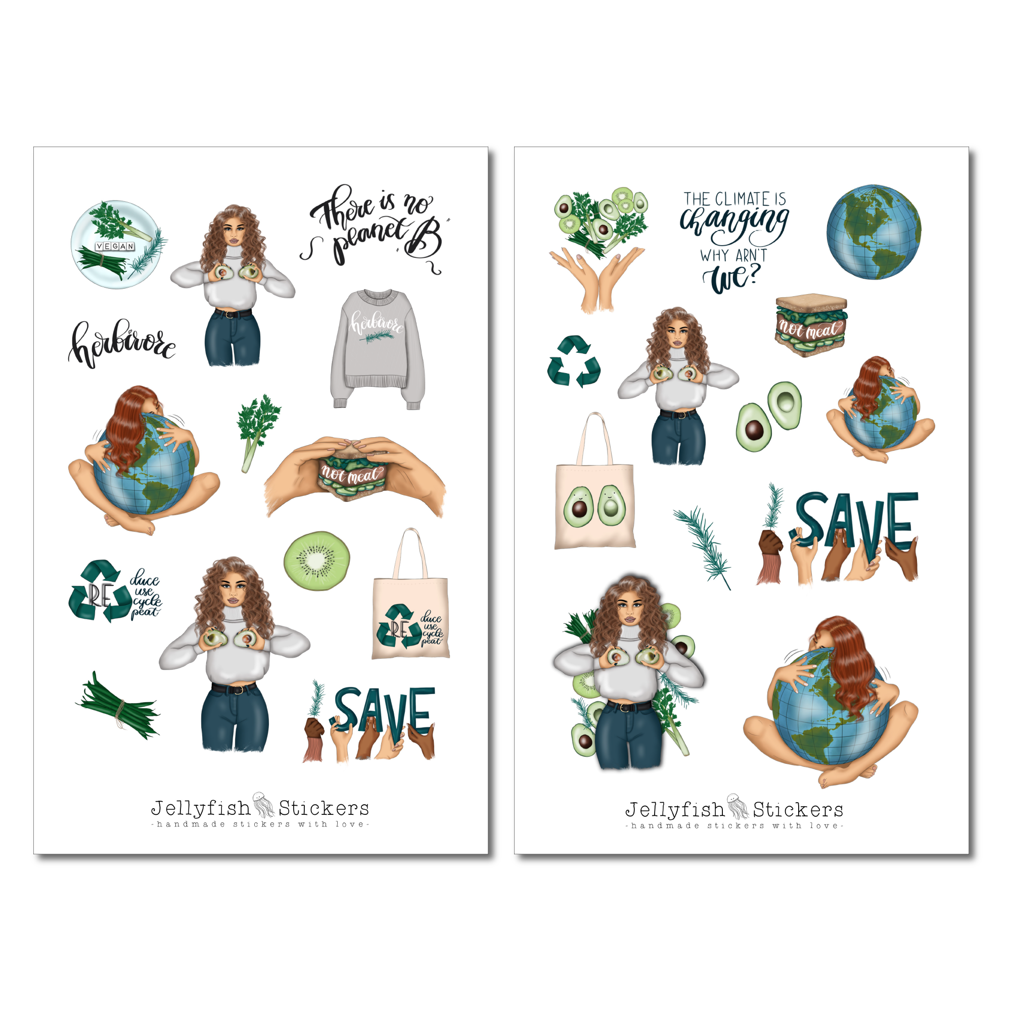 Girl Earth Sticker Set