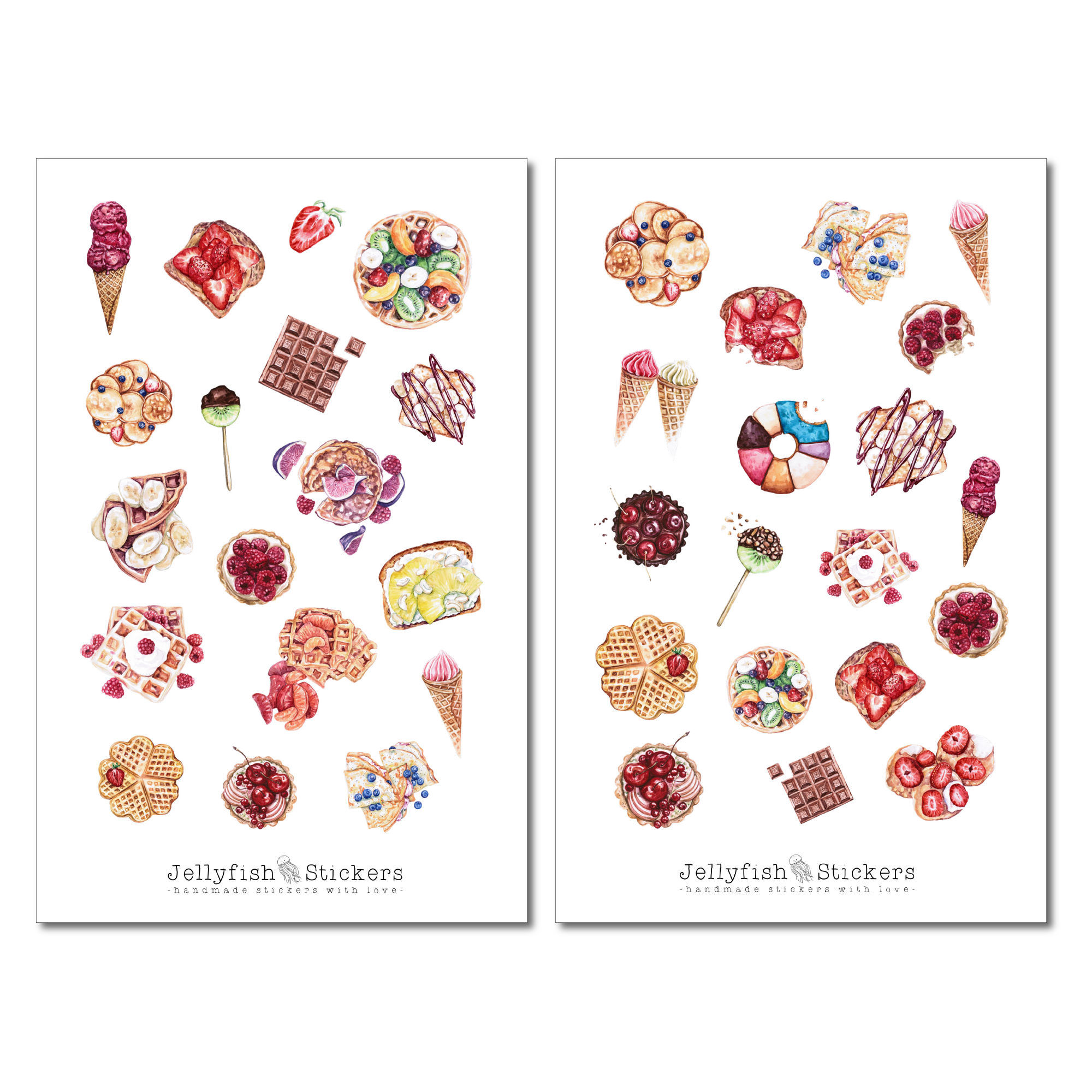 Waffeln Sticker Set