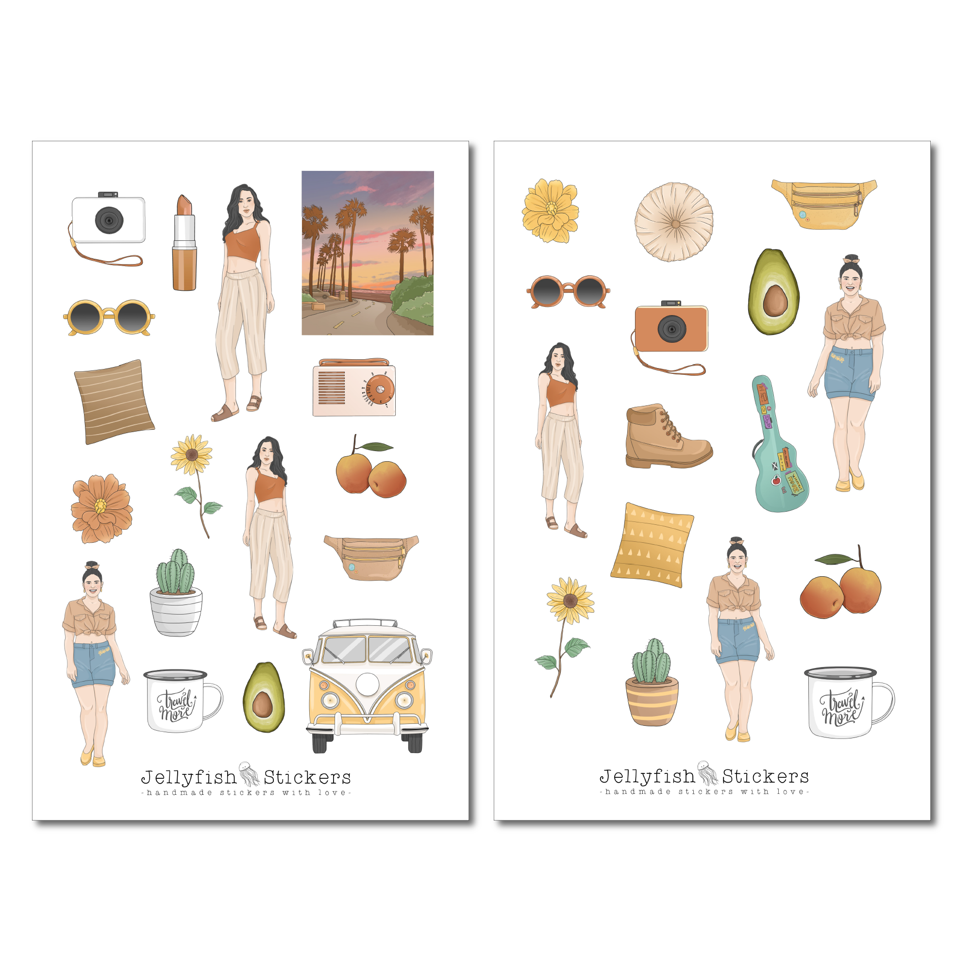 Mädchen Reisen Sticker Set
