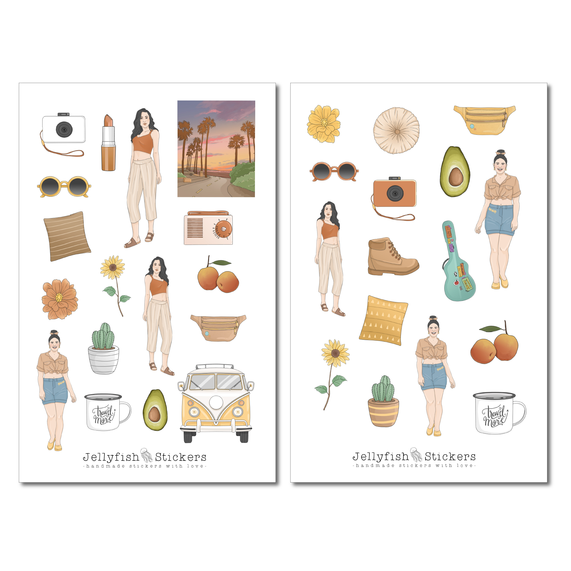 Girls Travel Sticker Set