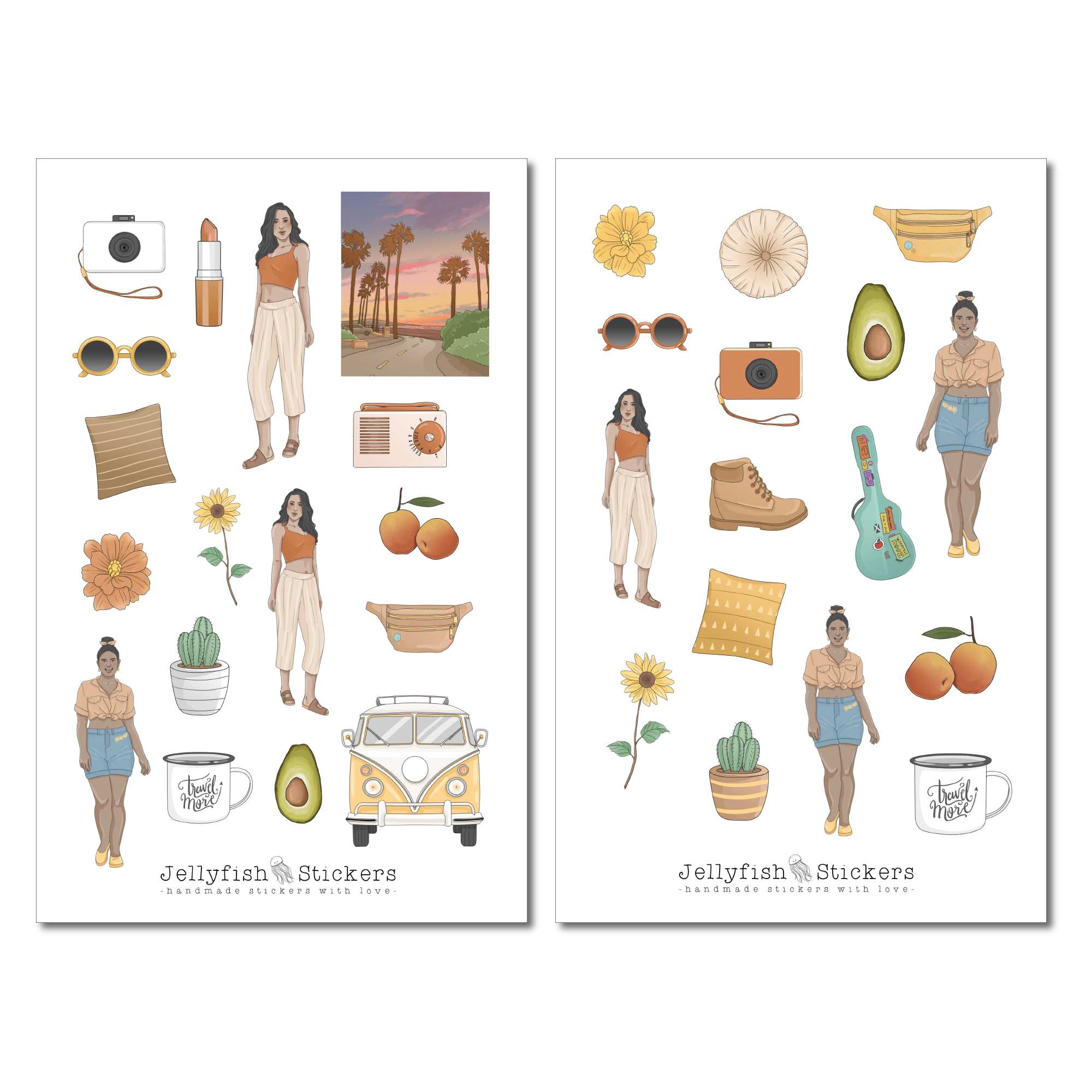 Mädchen Reisen Sticker Set