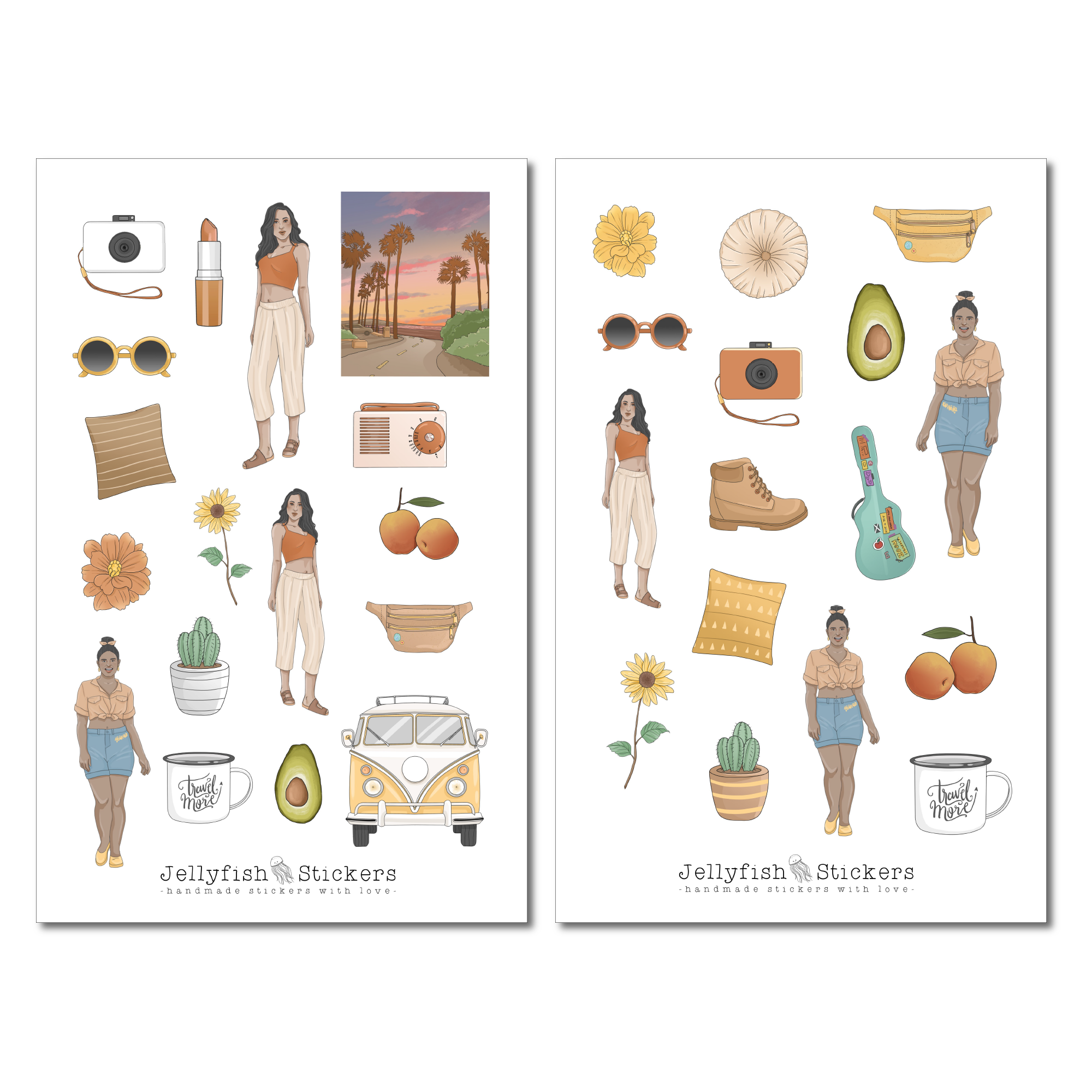 Girls Travel Sticker Set