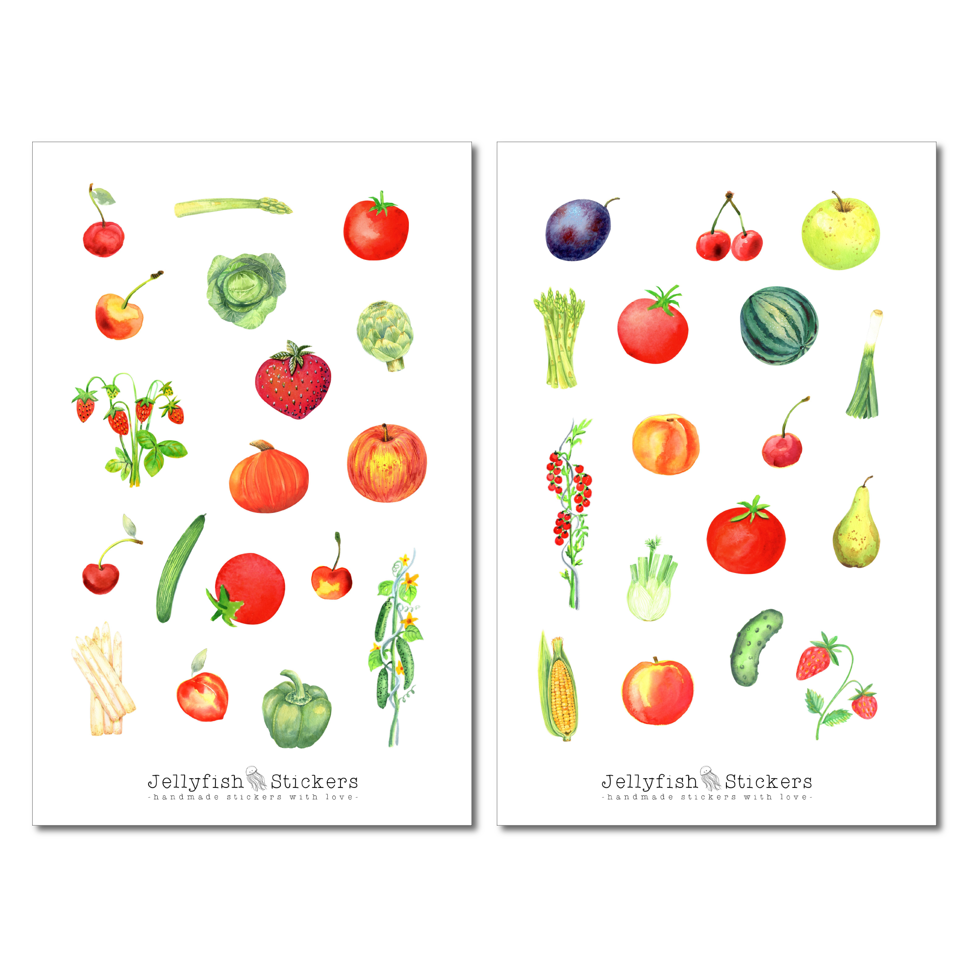 Obst und Gemüse Sticker Set