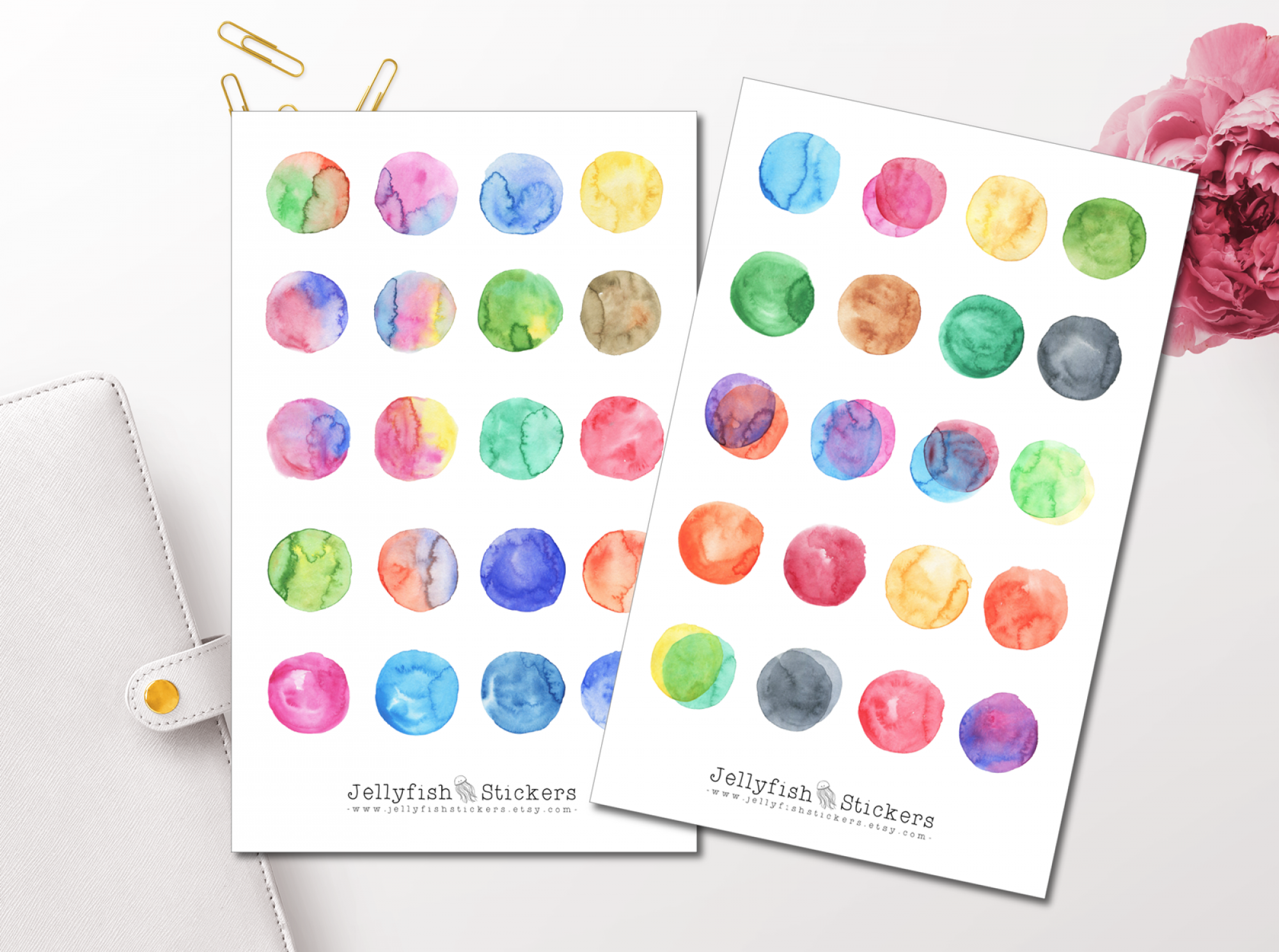 Watercolor Dots Sticker Set