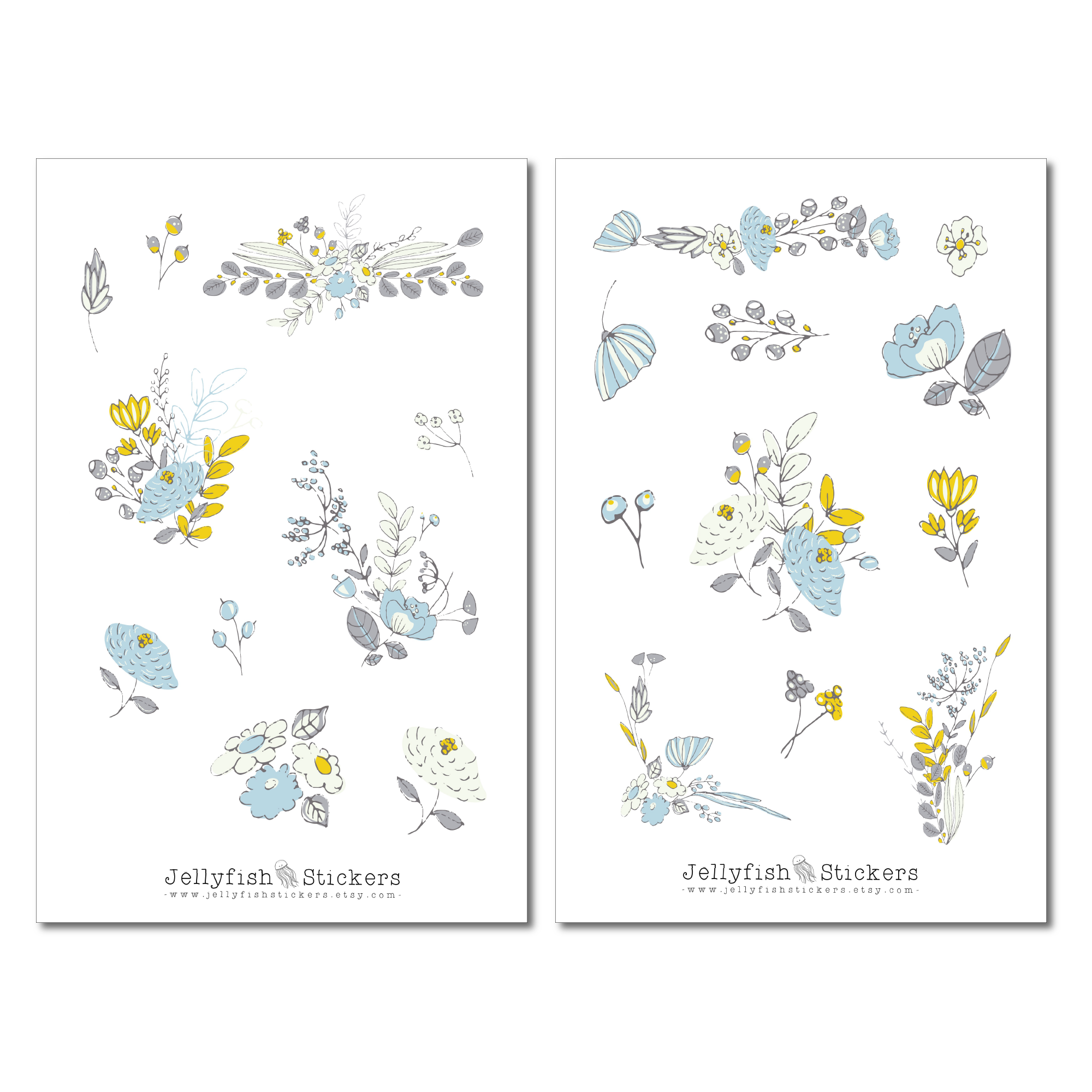 Blumen Pastell Sticker Set