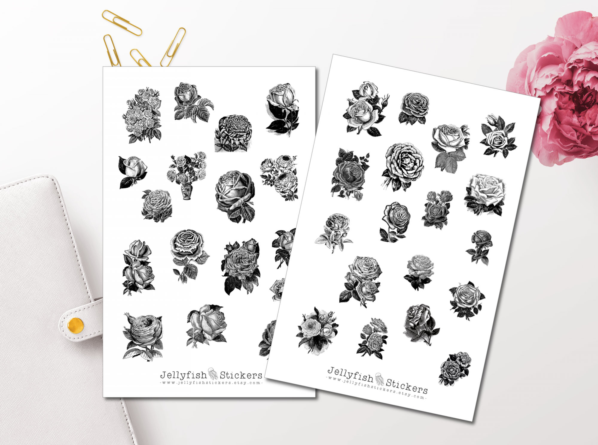 Vintage Roses Sticker Set