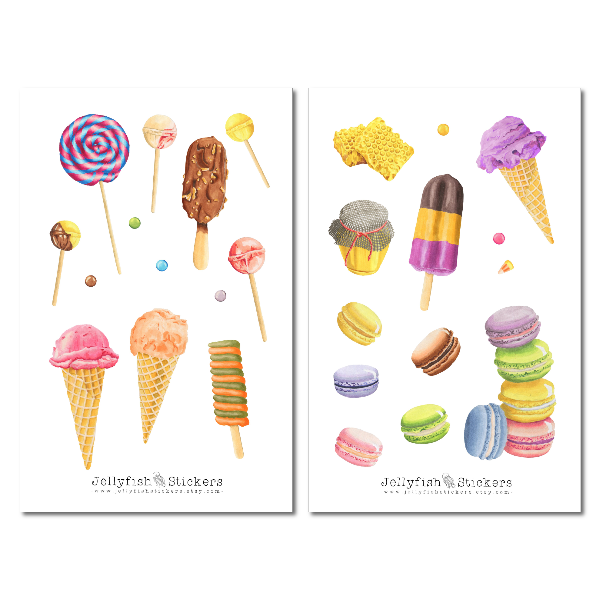 Süßes Gebäck Sticker Set