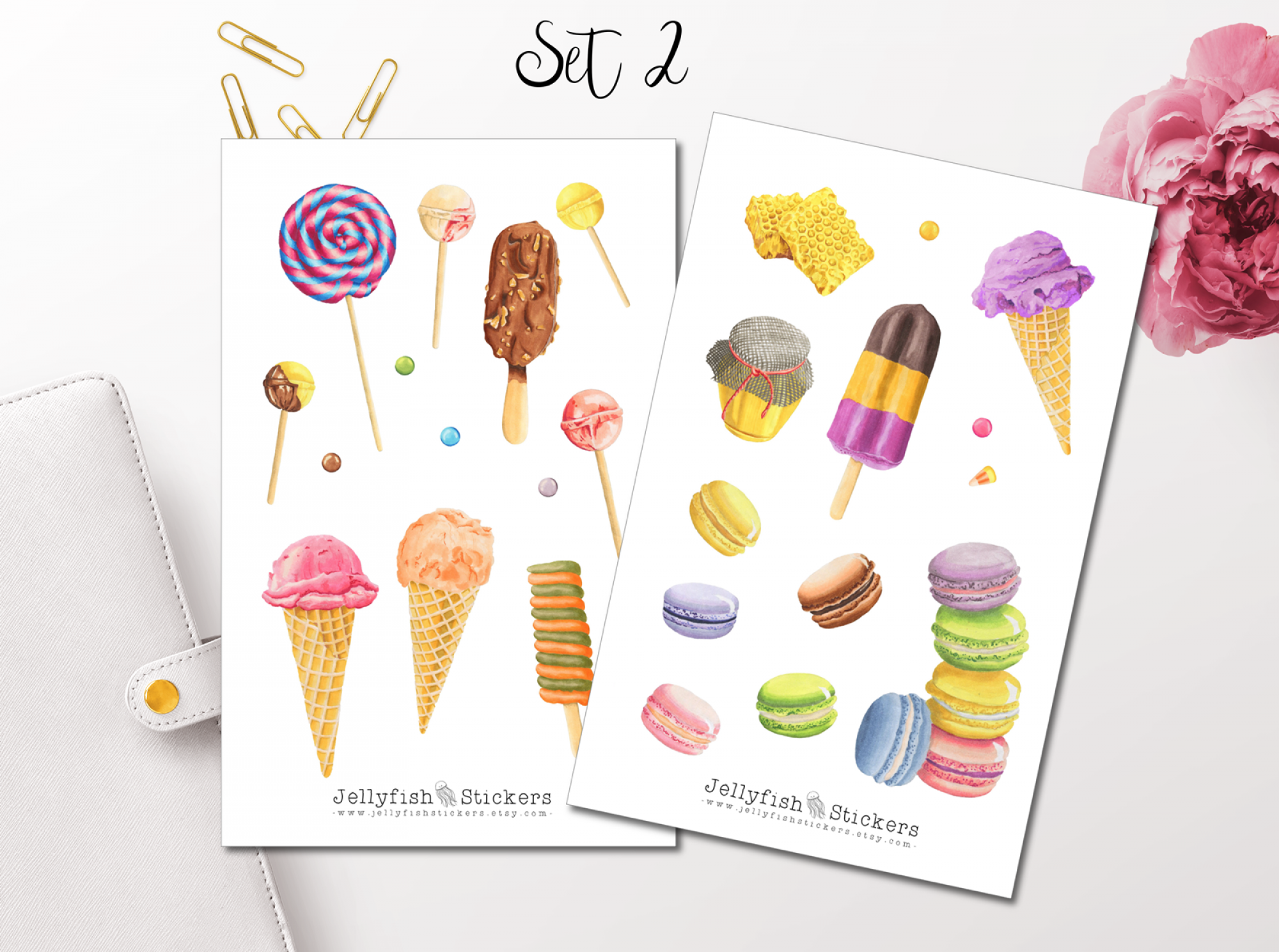 Süßes Gebäck Sticker Set
