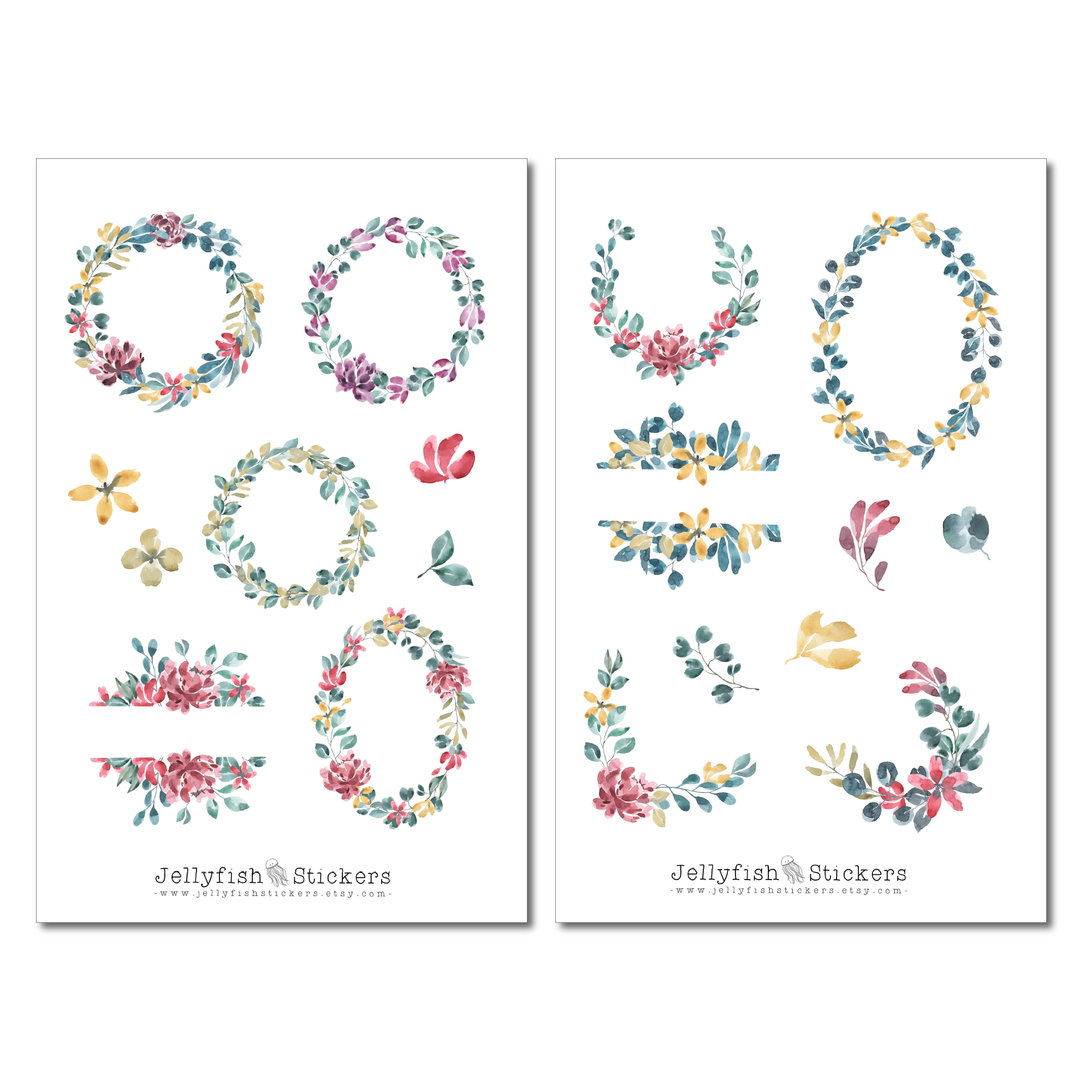 Helle Florale Rahmen Sticker Set