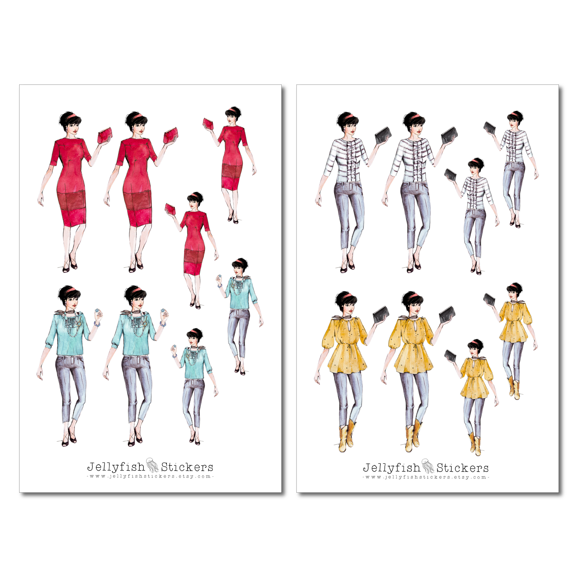 Girls Clothes Sticker Set