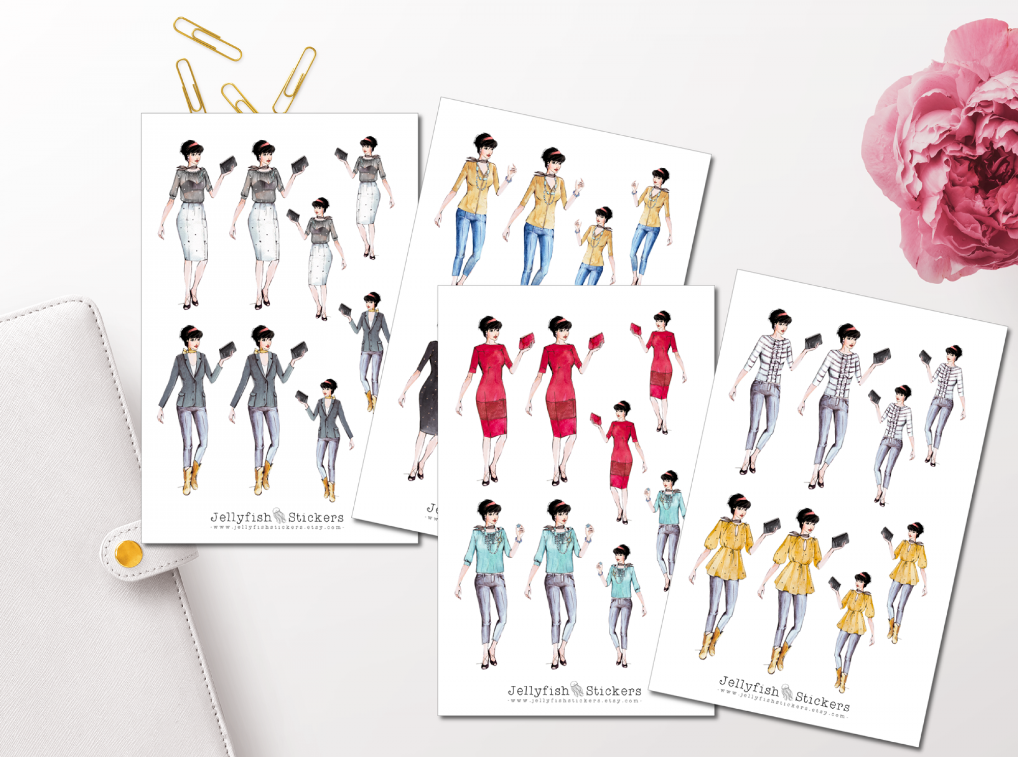 Jellyfish Stickers - Mädchen Kleidung Sticker Set