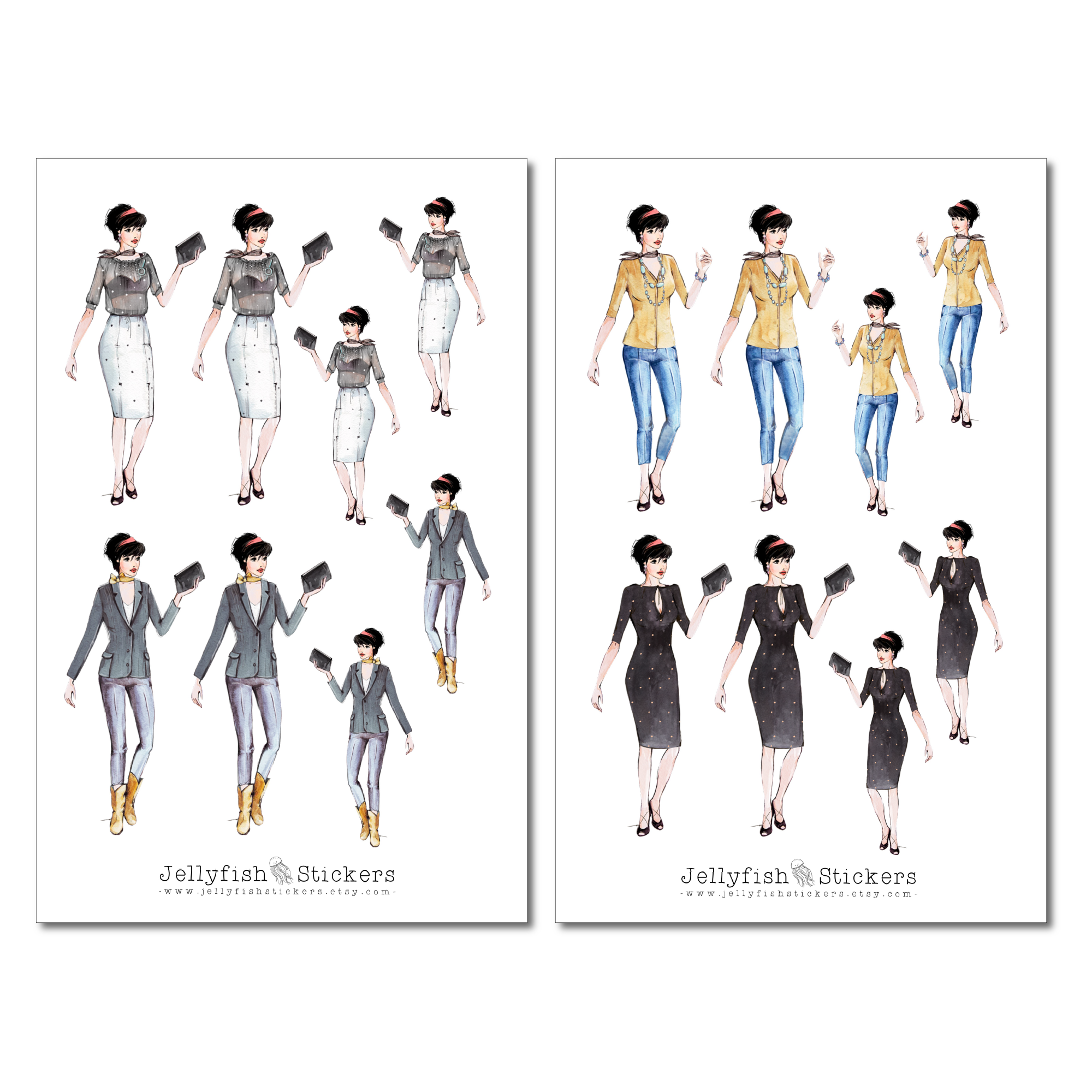 Girls Clothes Sticker Set