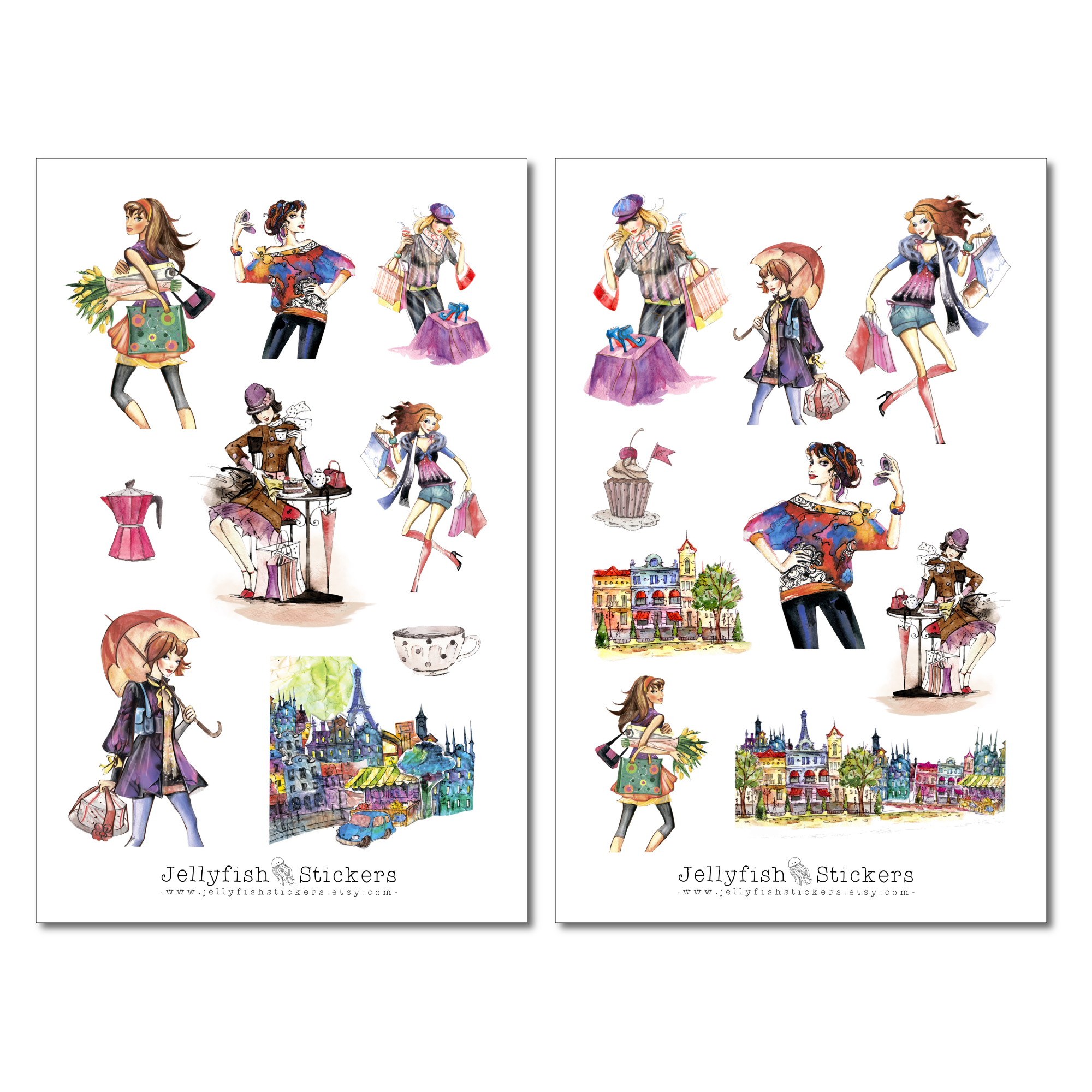 Paris Shopping Sticker Set