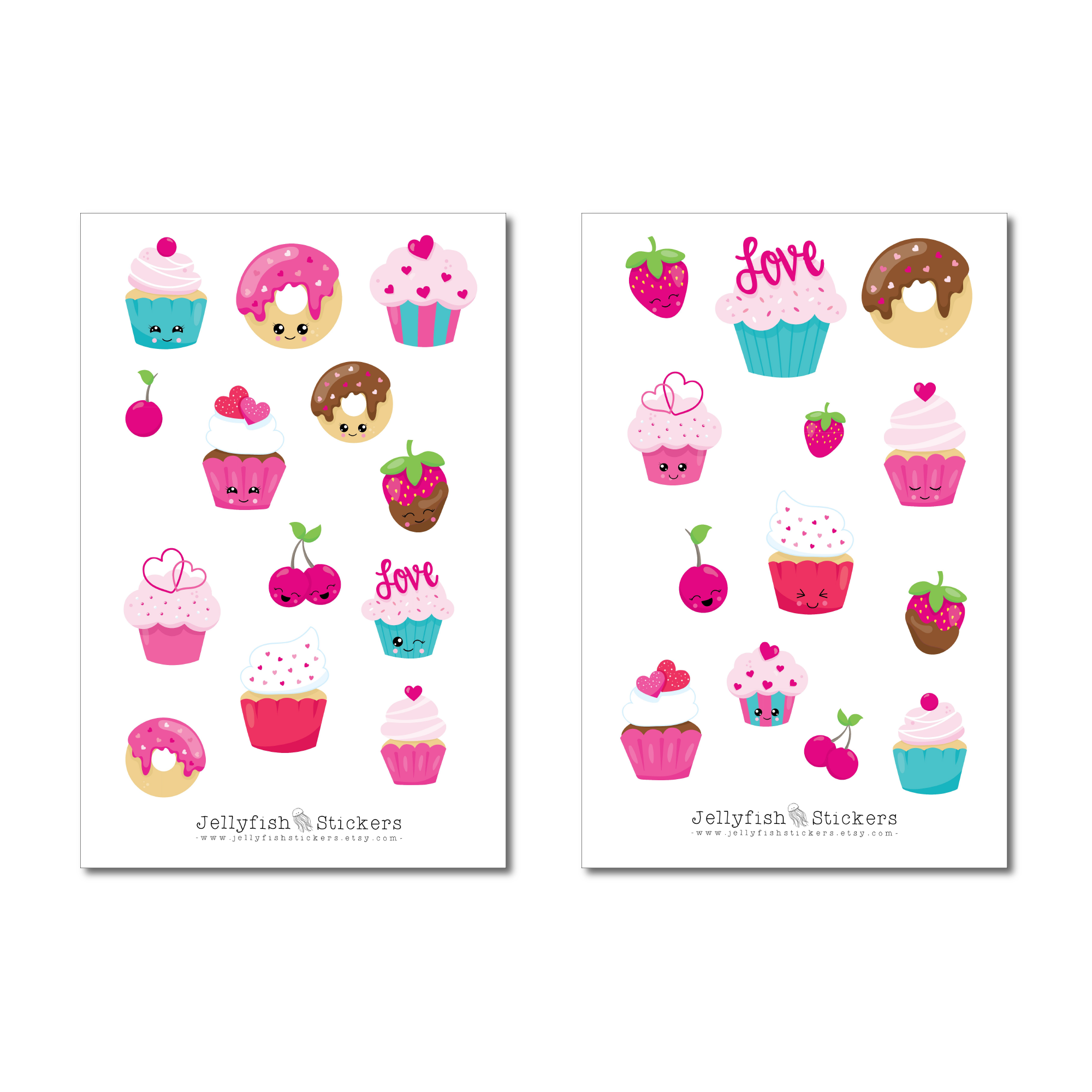 Süße Cupcakes Sticker Set