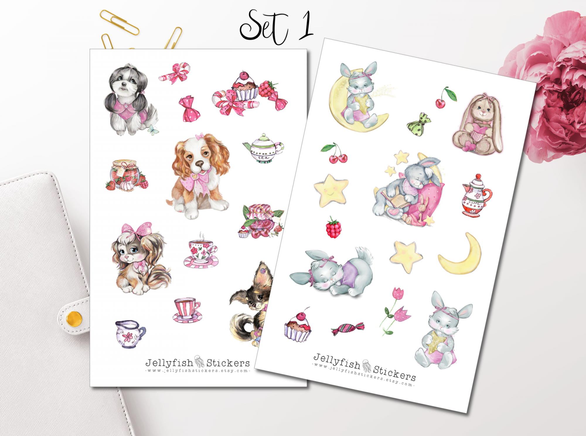 Niedliche Tiere Sticker Set