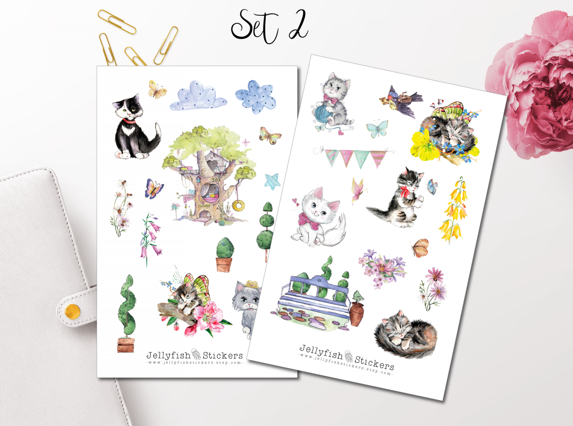 Niedliche Tiere Sticker Set