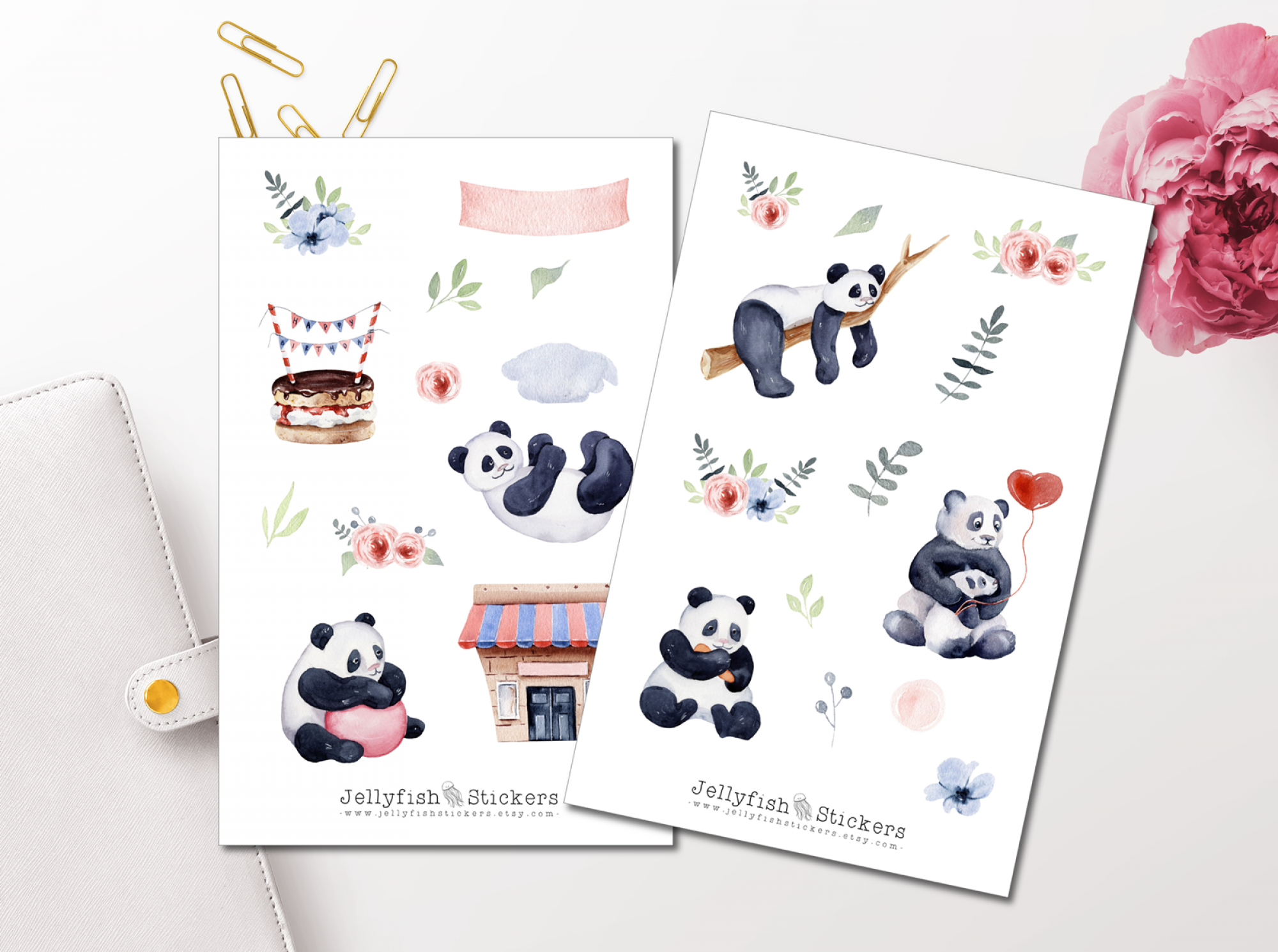 Panda Sticker Set