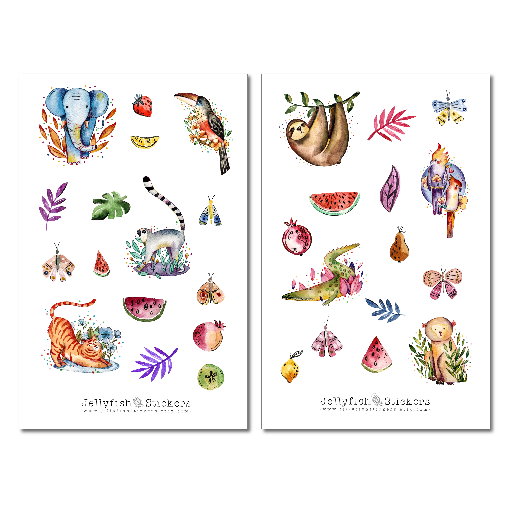 Dschungeltiere Sticker Set