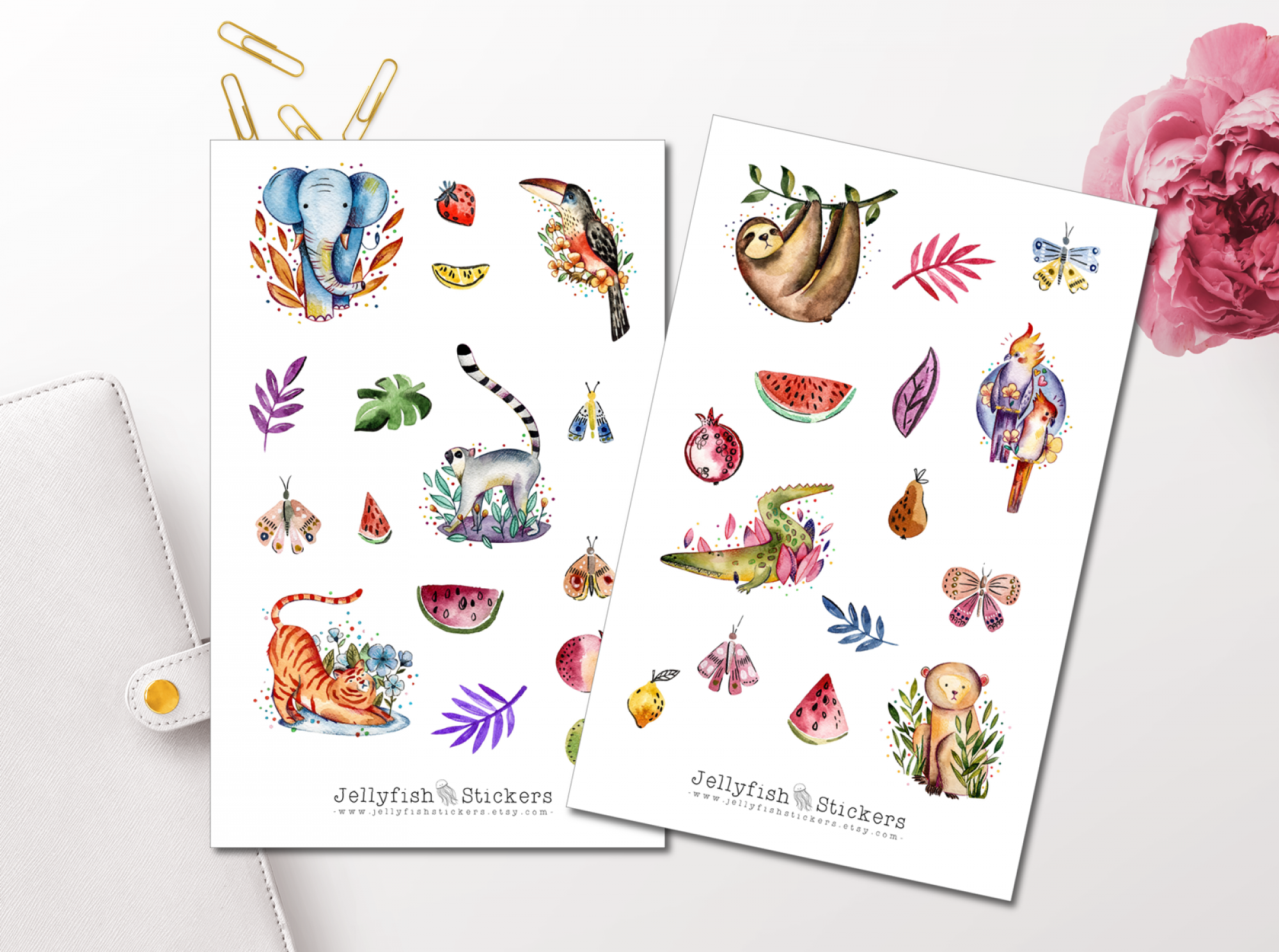 Dschungeltiere Sticker Set