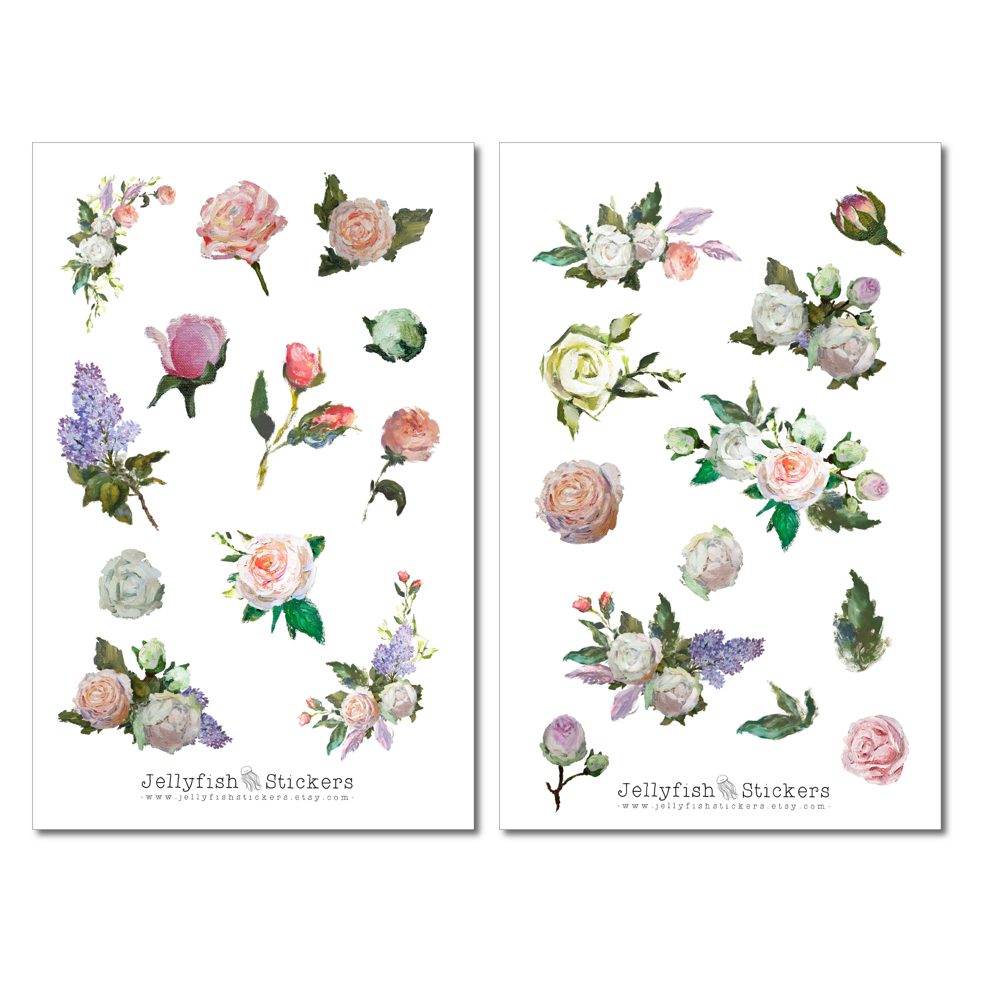 Gemälde Rosen Sticker Set
