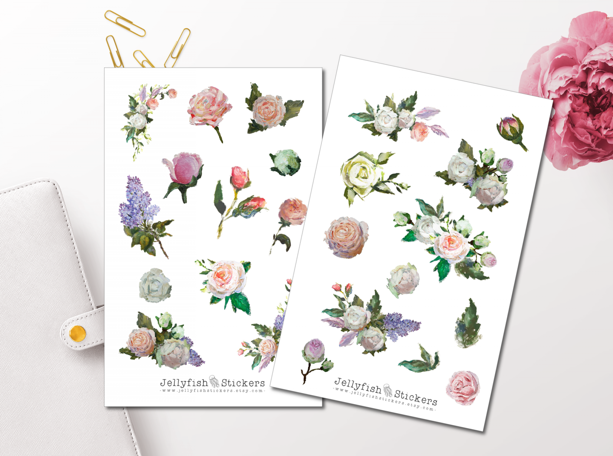 Gemälde Rosen Sticker Set