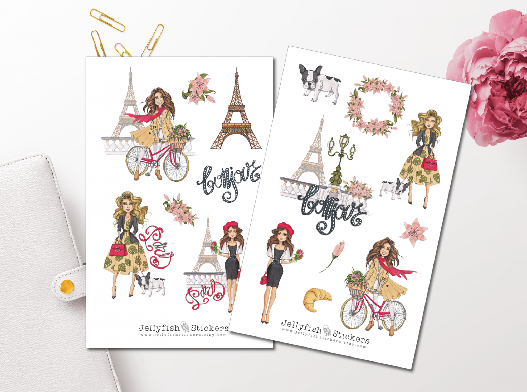 Girl in Paris Sticker Set