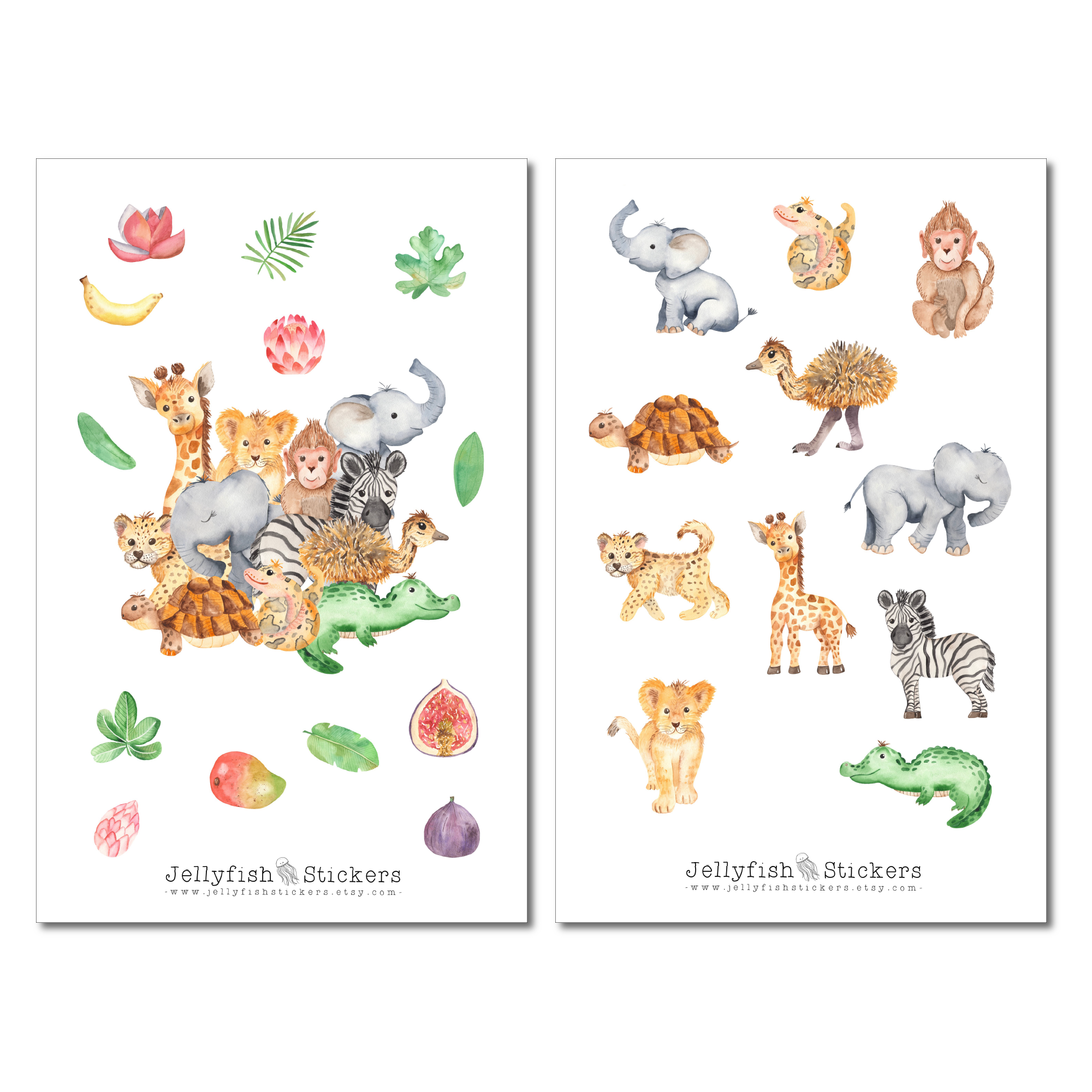 Tiere Afrika Sticker Set
