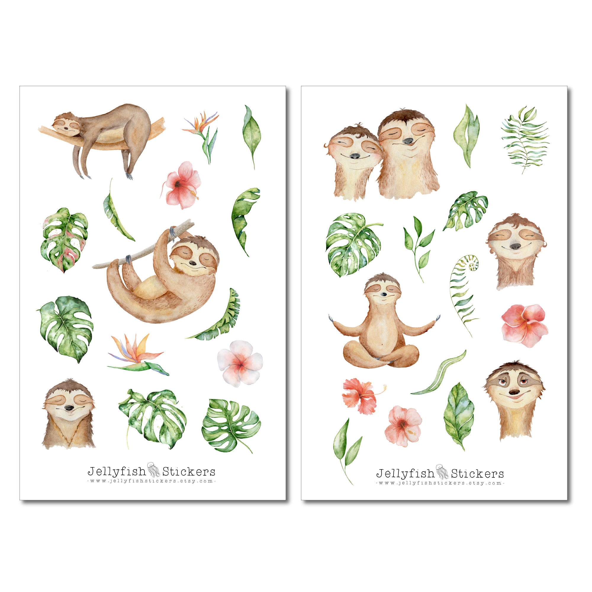 Verliebte Faultiere Sticker Set