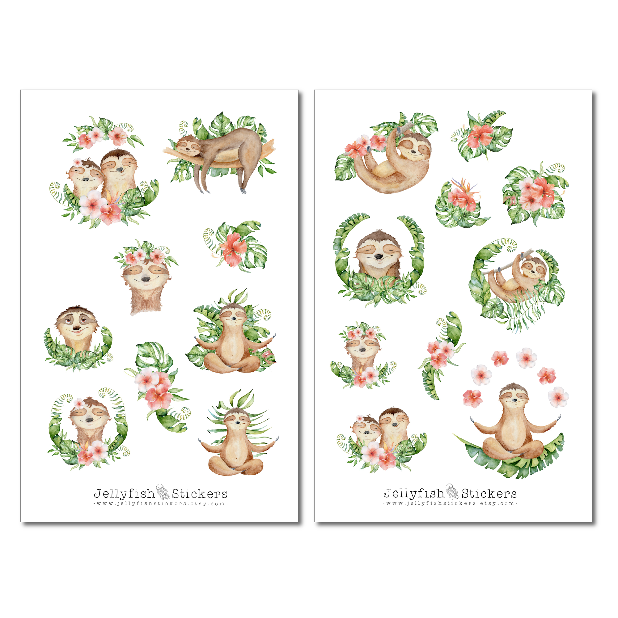 Verliebte Faultiere Sticker Set