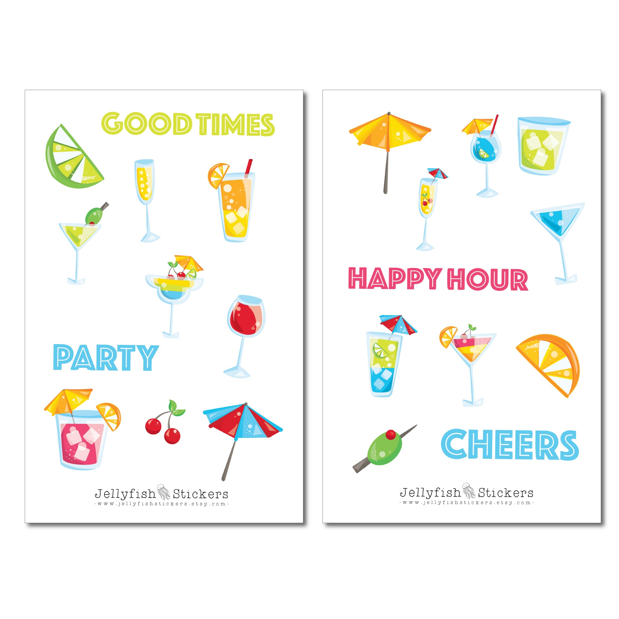 Cocktails Sticker Set