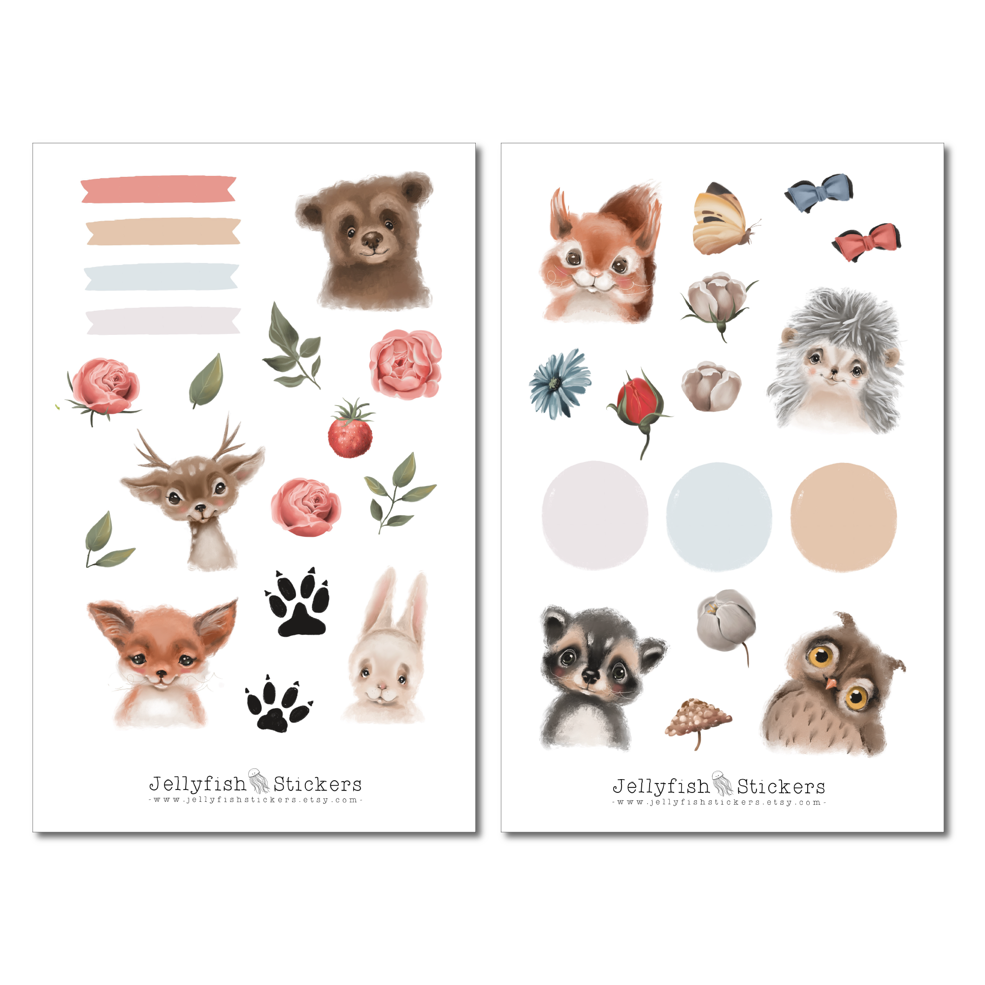 Wald Tierbabys Sticker Set