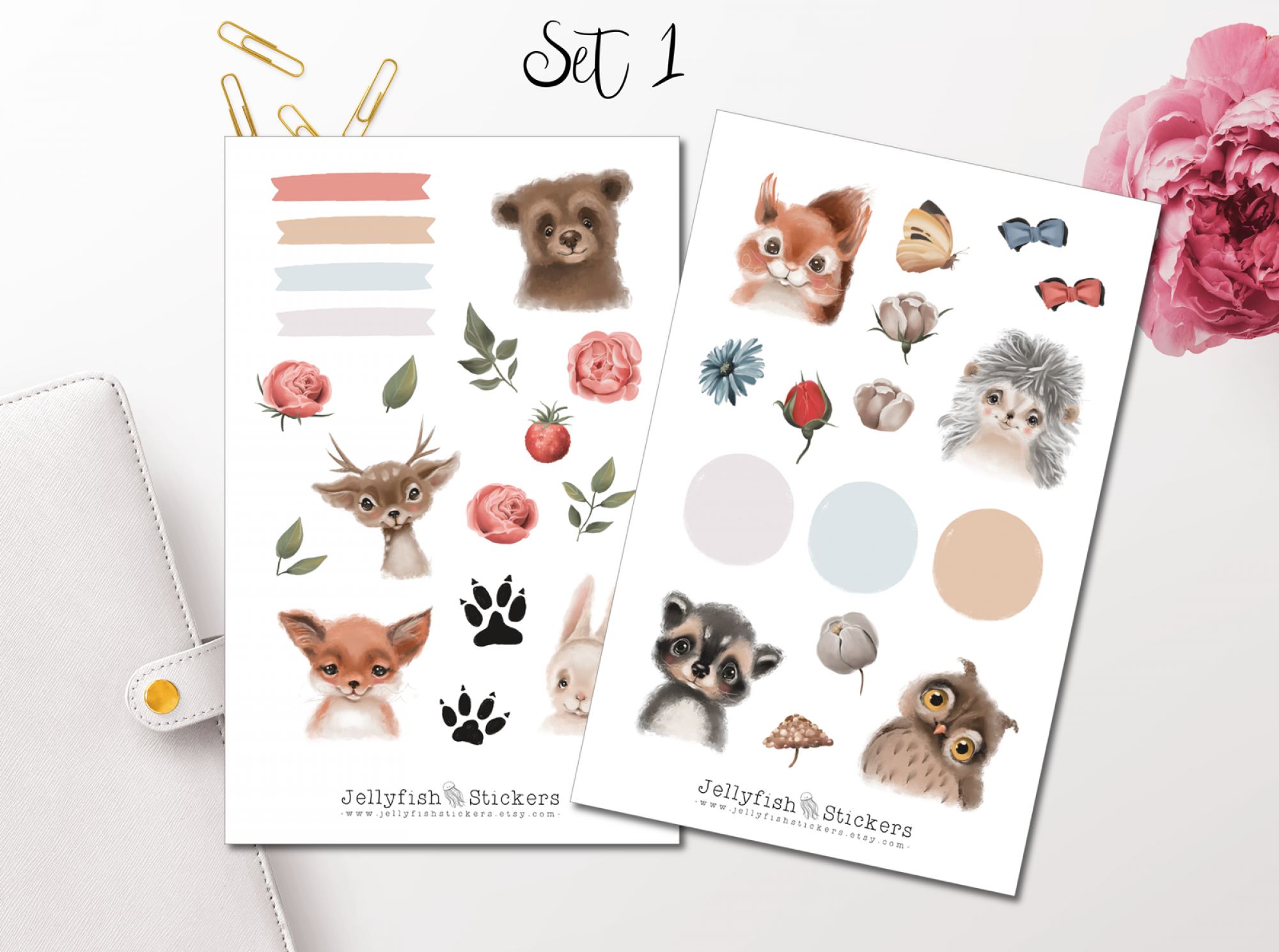 Wald Tierbabys Sticker Set