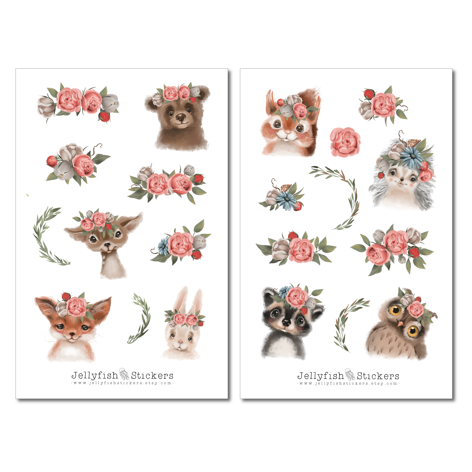 Wald Tierbabys Sticker Set