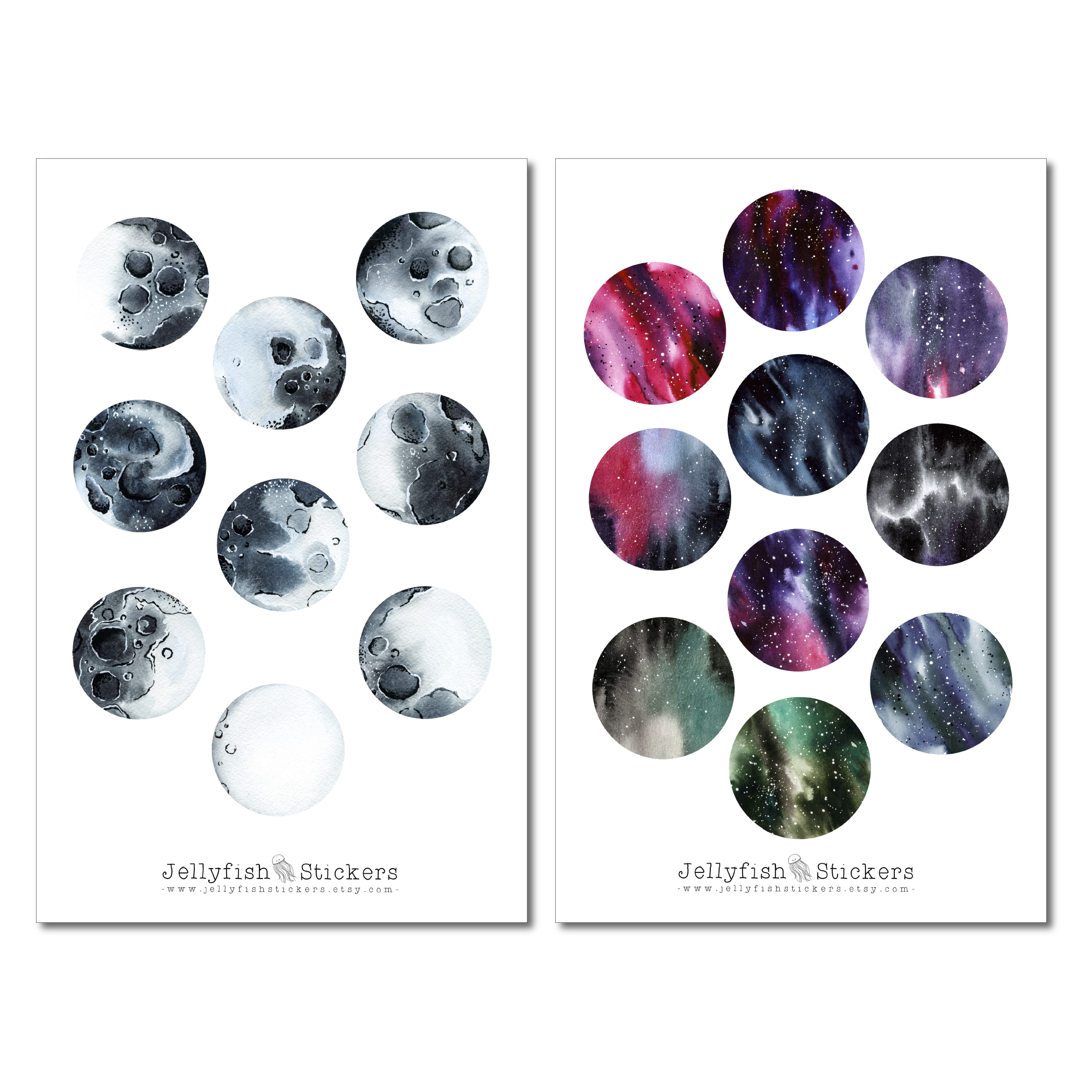 Moon Phases Sticker Set