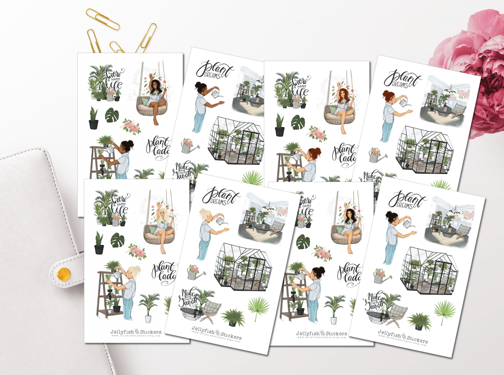 Plant Girl Sticker Set